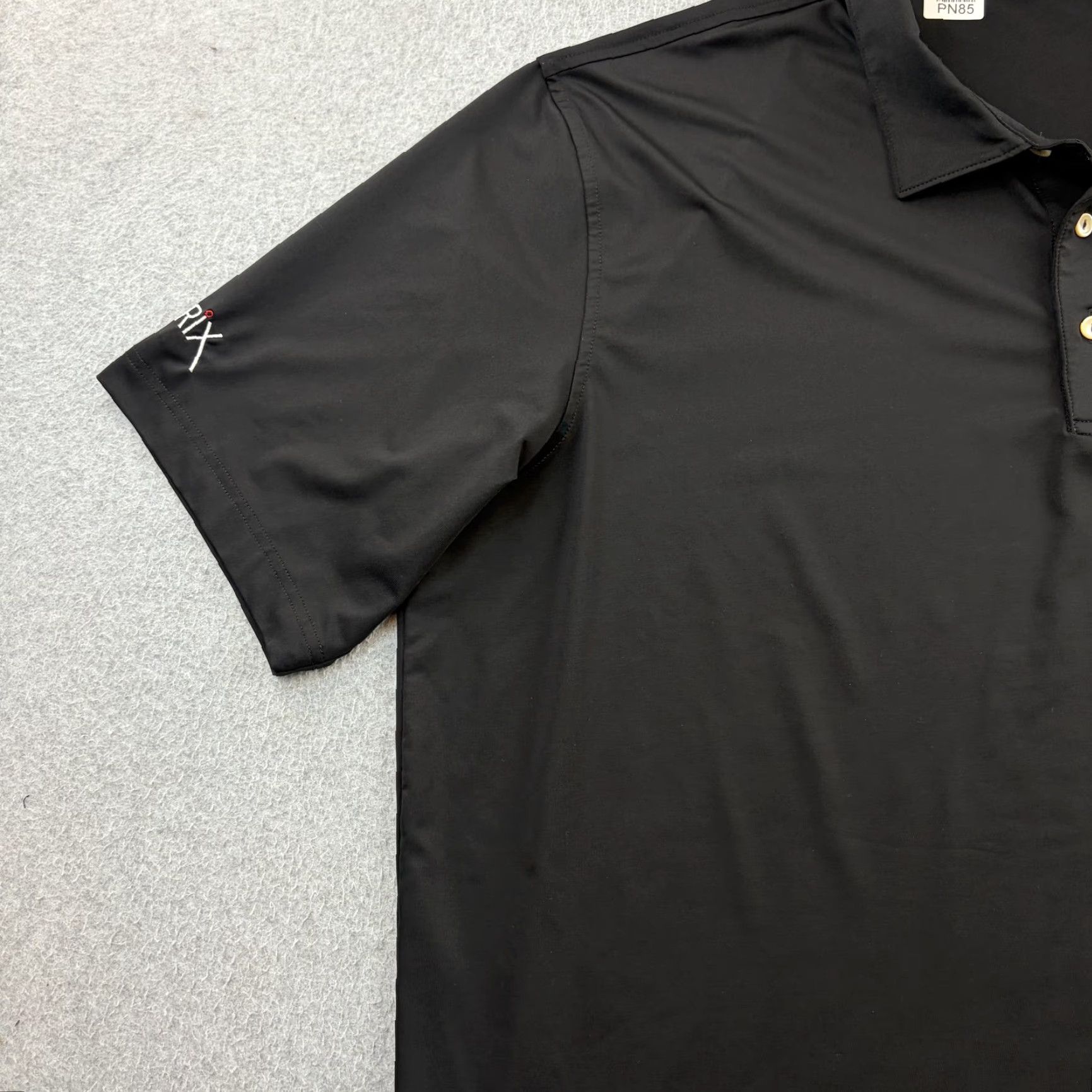 Peter Millar Peter Millar Summer Comfort Polo Shirt Mens 2XL Black Solid Matrix Logo Golf Shirt Size US XXL / EU 58 / 5 - 6 Thumbnail