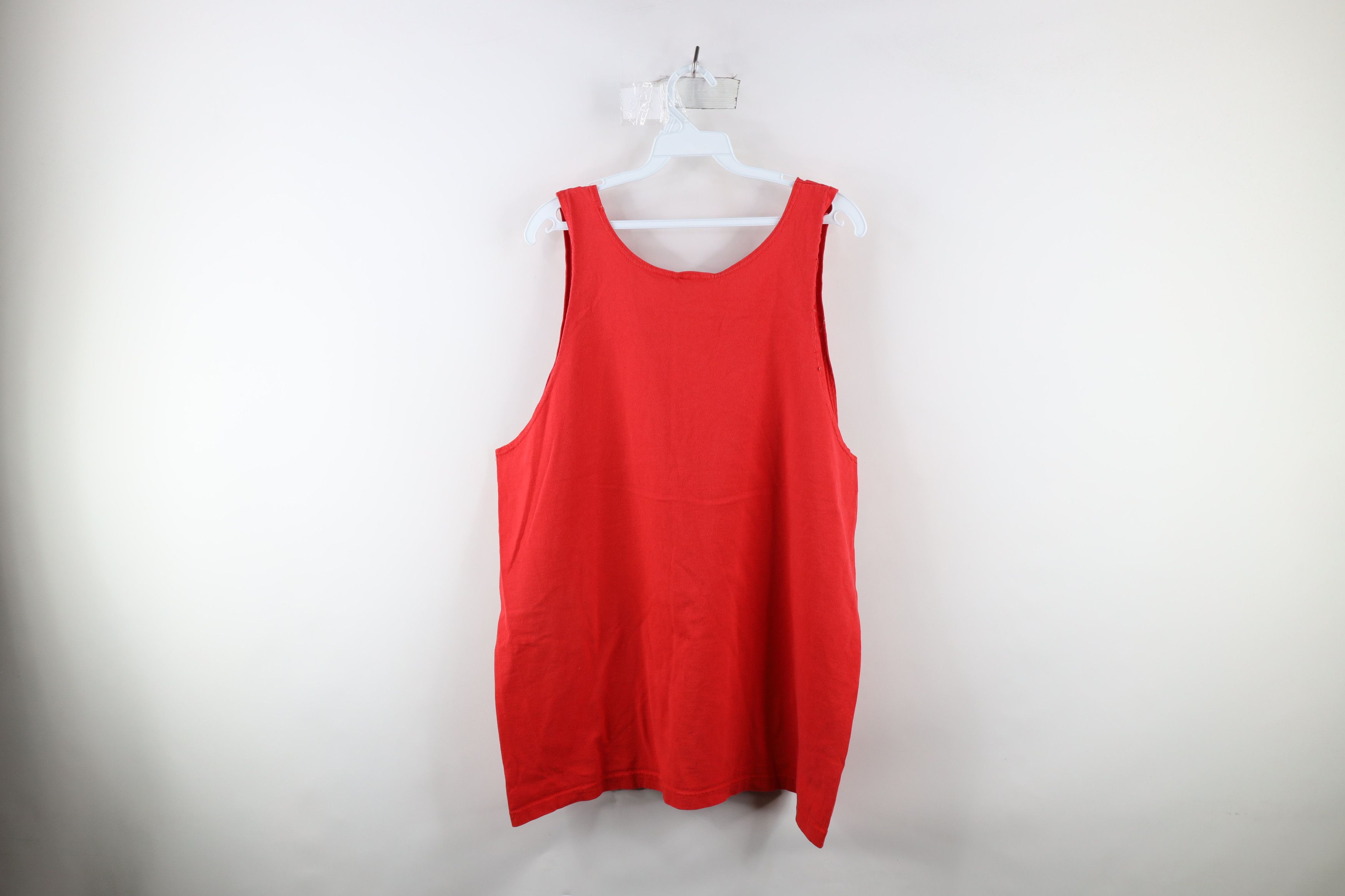Vintage Vintage 90s Streetwear Tank Top T-Shirt Red Cotton USA Size US L / EU 52-54 / 3 - 8 Thumbnail