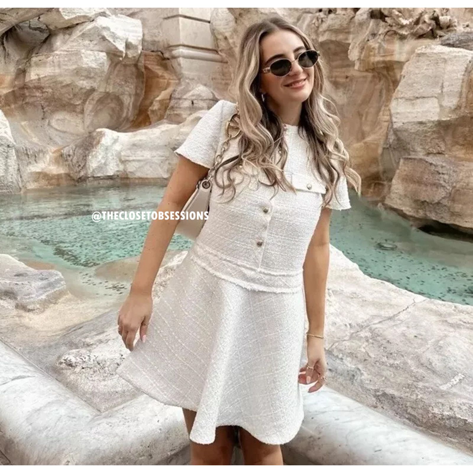 Zara CHANEL VIBES!!! ZARA BLOGGER FAVE!! Textured Short Dress NWT Size L / US 10 / IT 46 - 10 Thumbnail