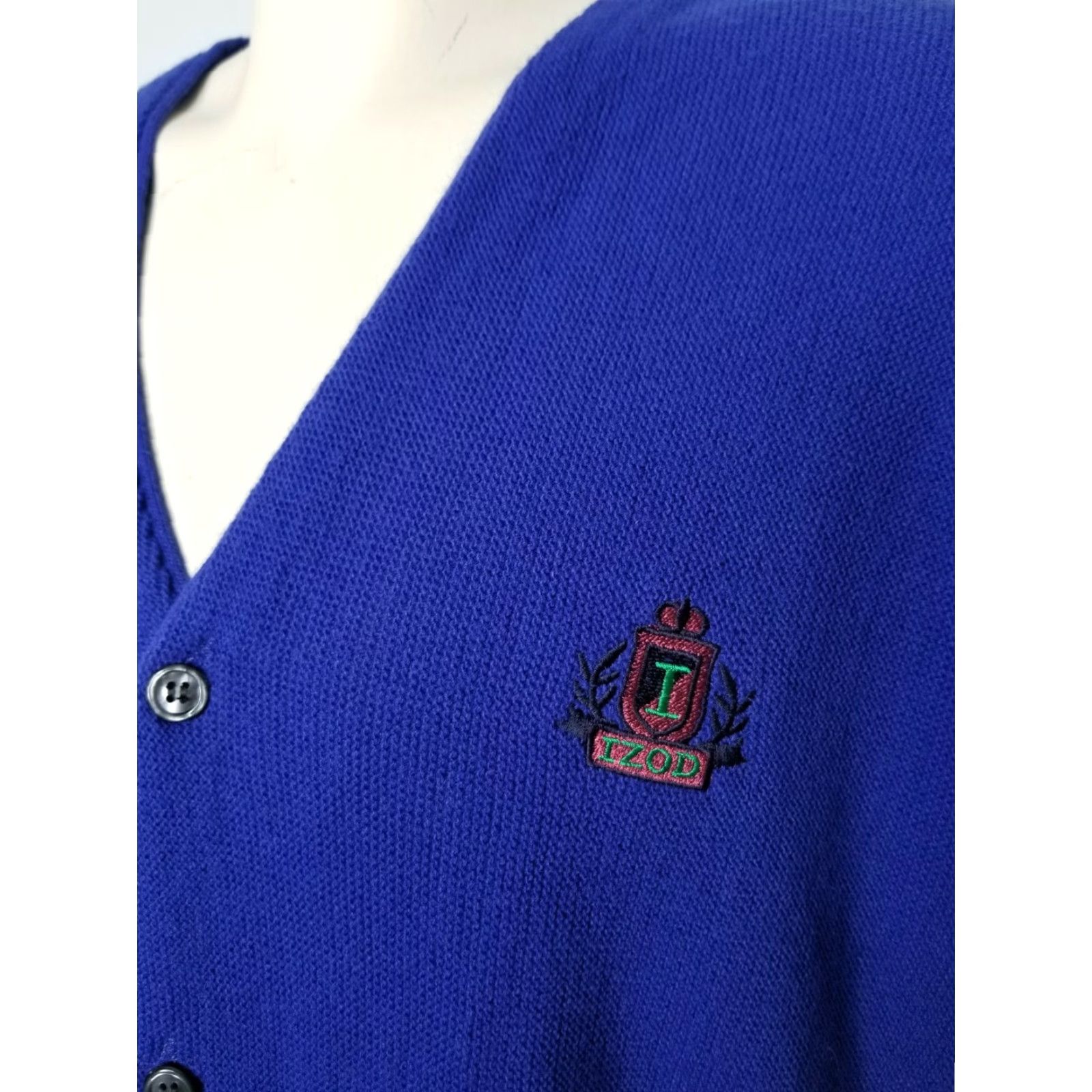 Izod VINTAGE IZOD Cardigan Sweater Mens XL Acrylic Blue Button Cuff Sleeves V-Neck Size US XL / EU 56 / 4 - 3 Thumbnail