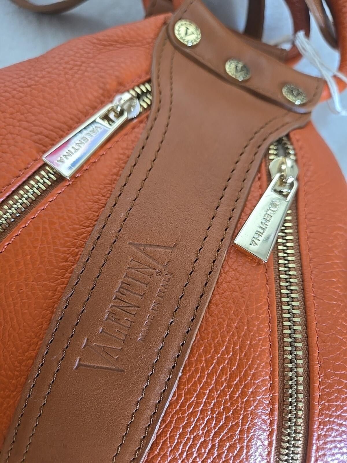Valentino Valentina Backpack Shoulder Bag Leather Orange Italy Size ONE SIZE - 3 Thumbnail