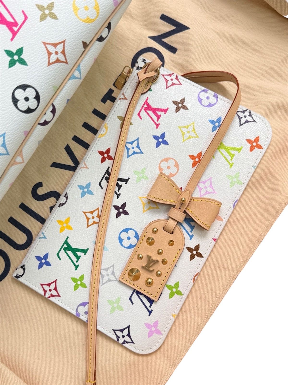 Louis Vuitton × Takashi Murakami Louis Vuitton x Takashi Murakami Neverfull MM Handbag Size ONE SIZE - 6 Thumbnail