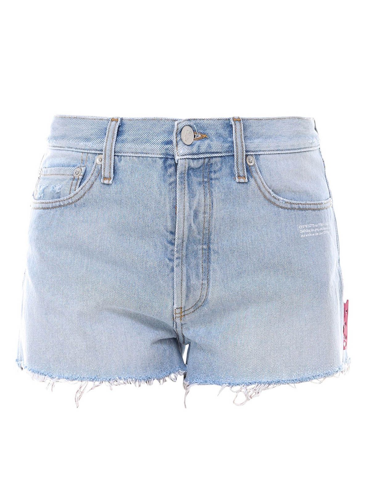 Off-White o1gr1nt0125 Denim Short in Blue Size 25" / US 0 / IT 36 - 1 Thumbnail