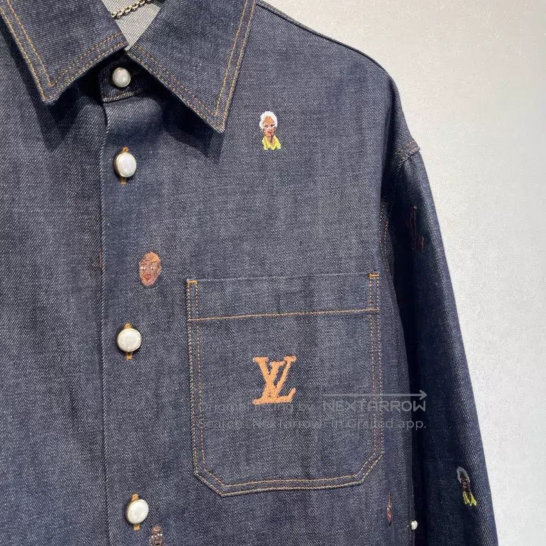 Louis Vuitton Louis Vuitton SS24 monogram logo embroidered denim shirt j Size US S / EU 44-46 / 1 - 4 Thumbnail