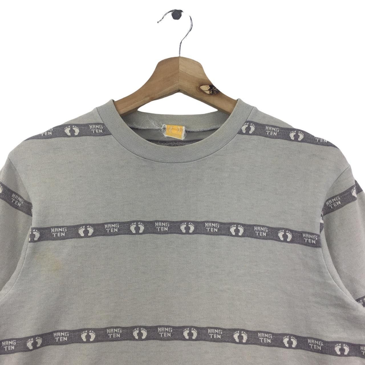 Hang Ten Vtg 80’ HANG TEN SURFING Hawaii Striped Grey Tee Shirt All Size US M / EU 48-50 / 2 - 2 Thumbnail