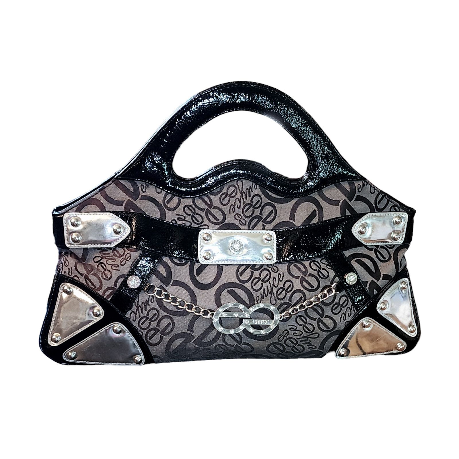 Enyce Enyce canvas patent leather clutch evening bag purse handbag Size ONE SIZE - 1 Thumbnail
