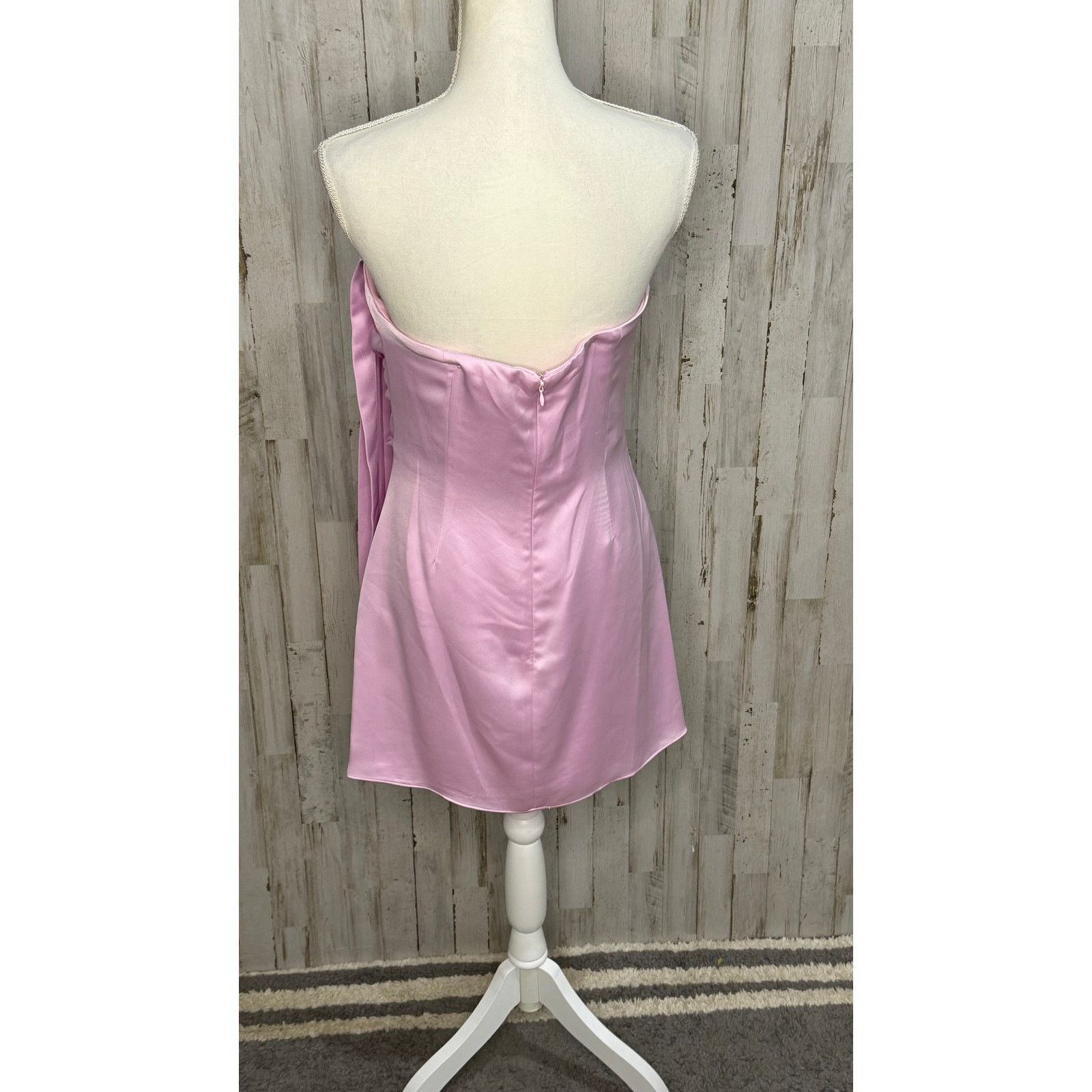 Ramy Brook NWT Ramy Brook Women's 8 Strapless Pink Satin Mini Dress Size M / US 6-8 / IT 42-44 - 3 Thumbnail