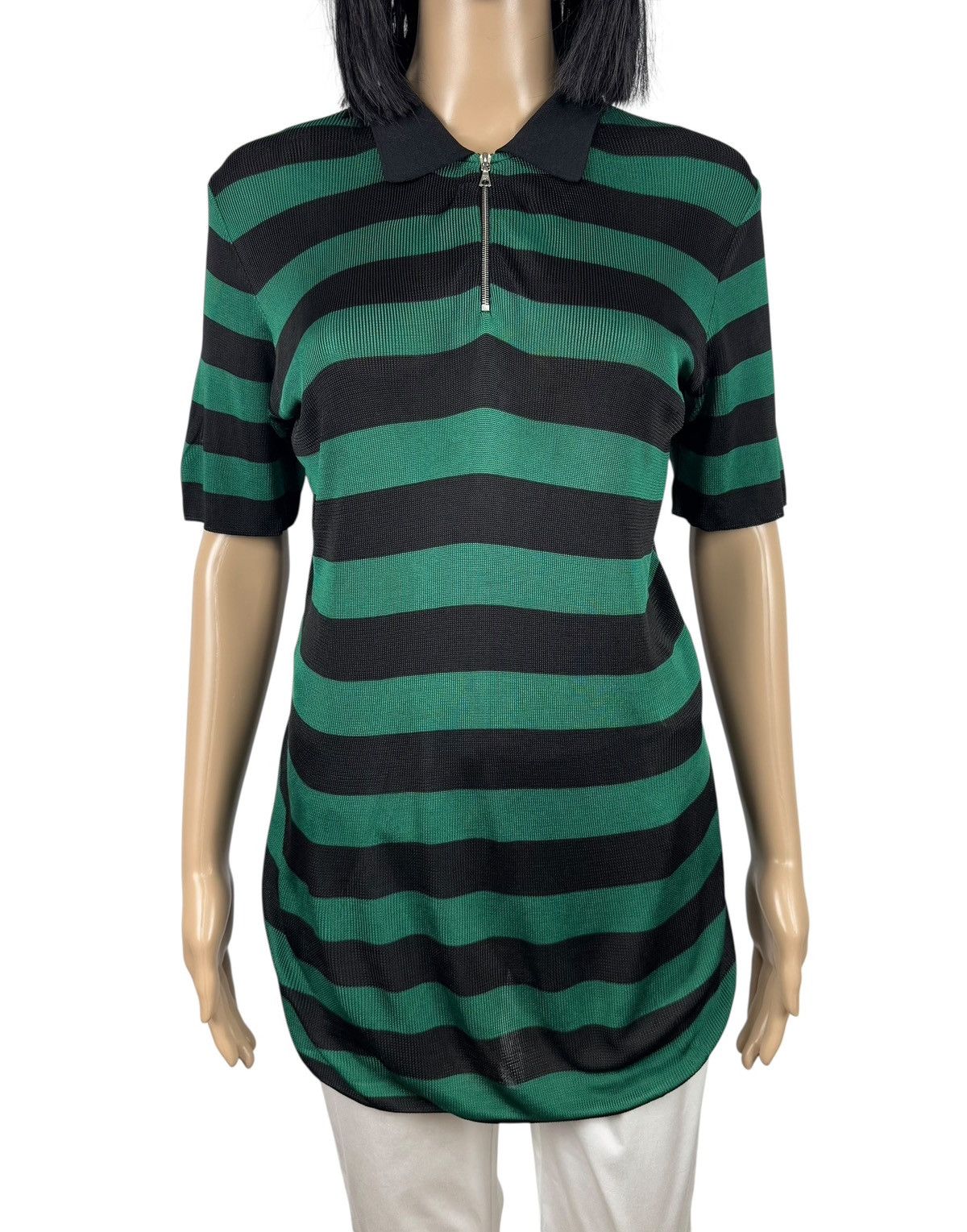 Sandro Sandro Collared Blouse Viscose Mesh Back Striped size 1 Size S / US 4 / IT 40 - 2 Thumbnail