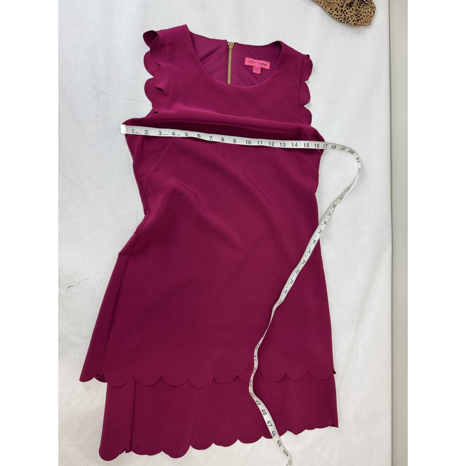 Betsey Johnson Y2K Betsy Johnson Dress Scalloped Hem Cap Sleeves Fuchsia 6 Size M / US 6-8 / IT 42-44 - 9 Thumbnail