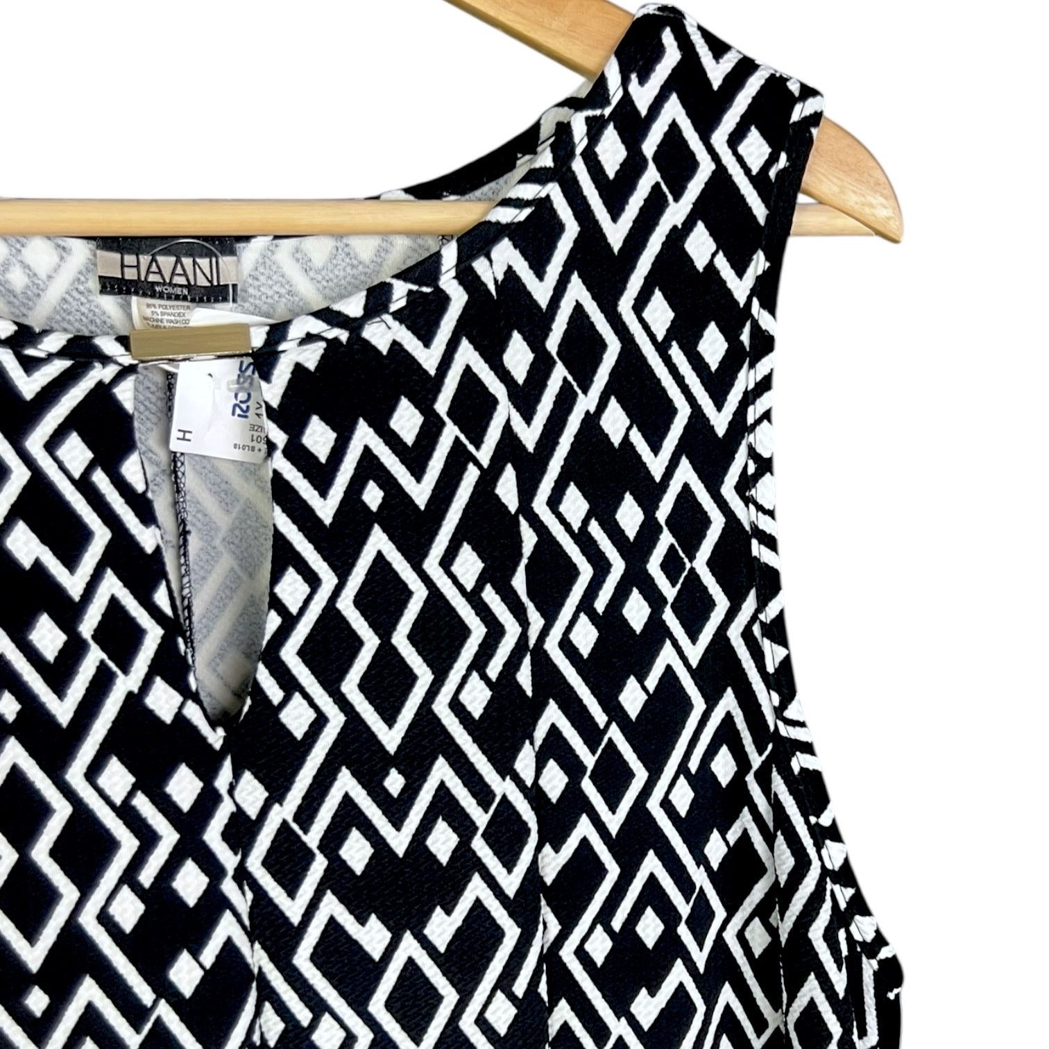 Gildan NWT Haani Black Geometric Sleeveless Dress - 1X - $80 Retail Size XL / US 12-14 / IT 48-50 - 4 Thumbnail