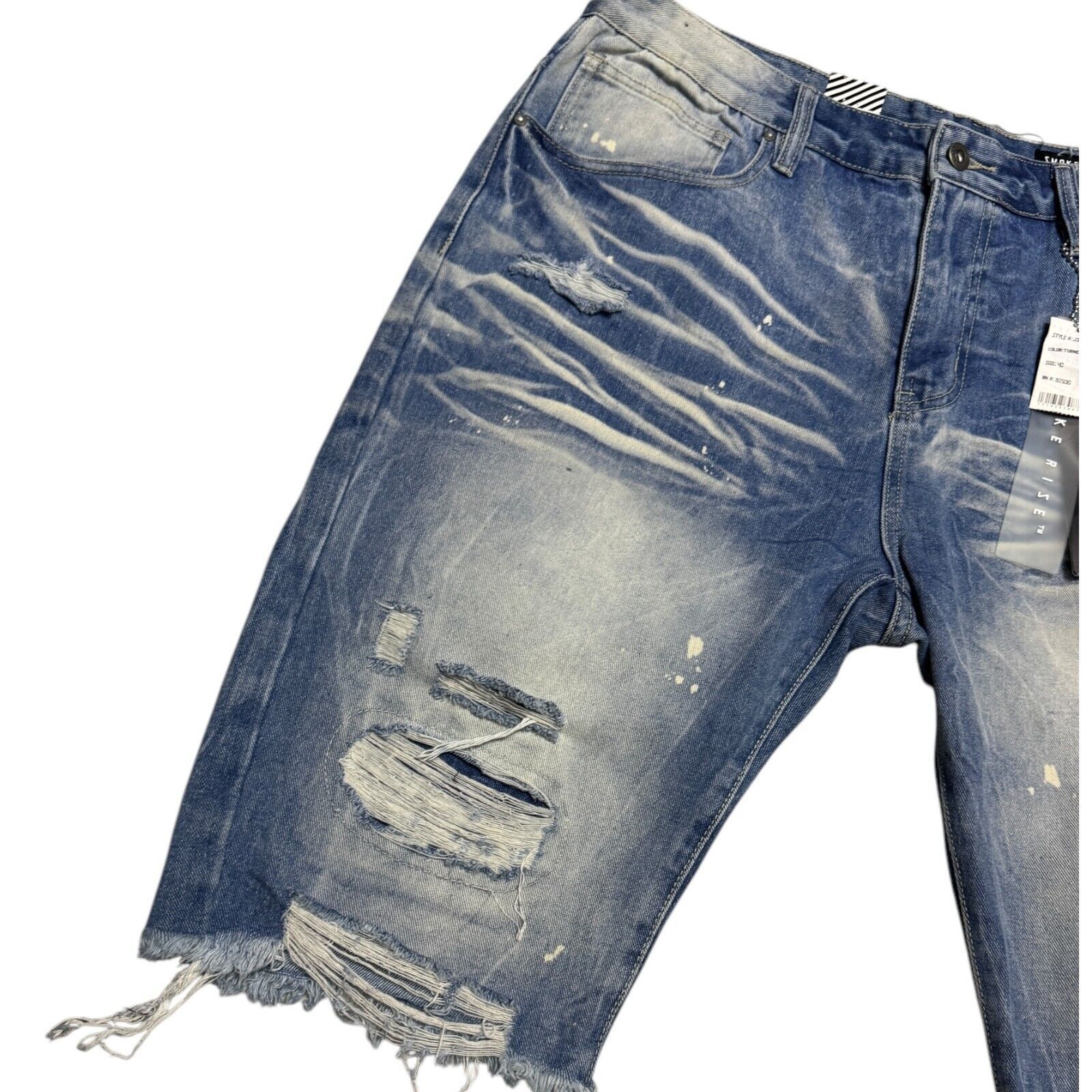 Smoke Rise NWT SMOKE RISE Distressed Summer Denim Jean Shorts Jorts XL Size US 39 - 3 Thumbnail