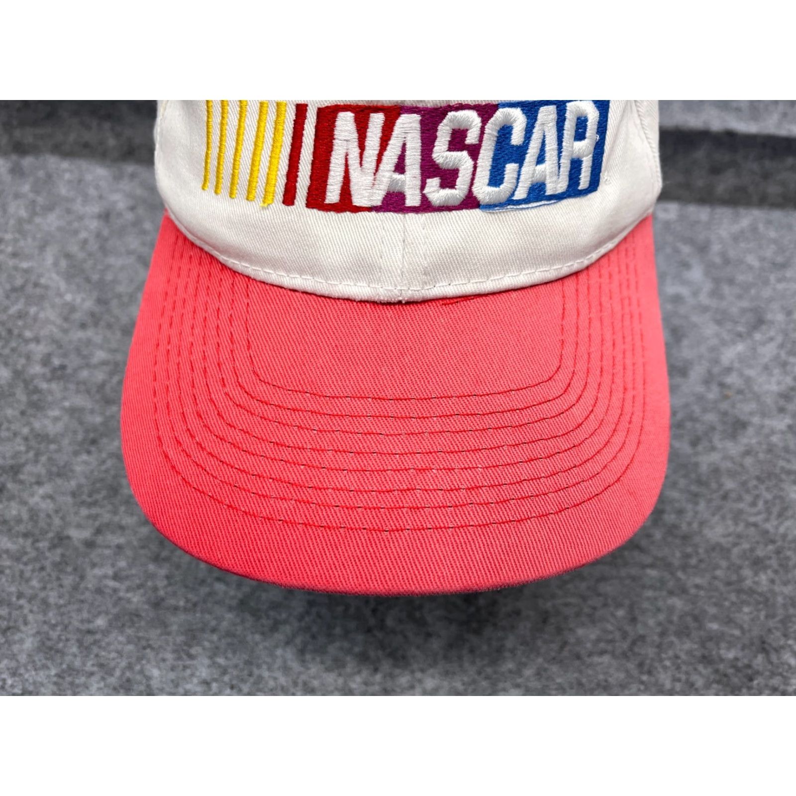 NASCAR Toppers Hat Adult One Size White Pink Nascar Snapback Cotton Racing Mens Size ONE SIZE - 3 Thumbnail