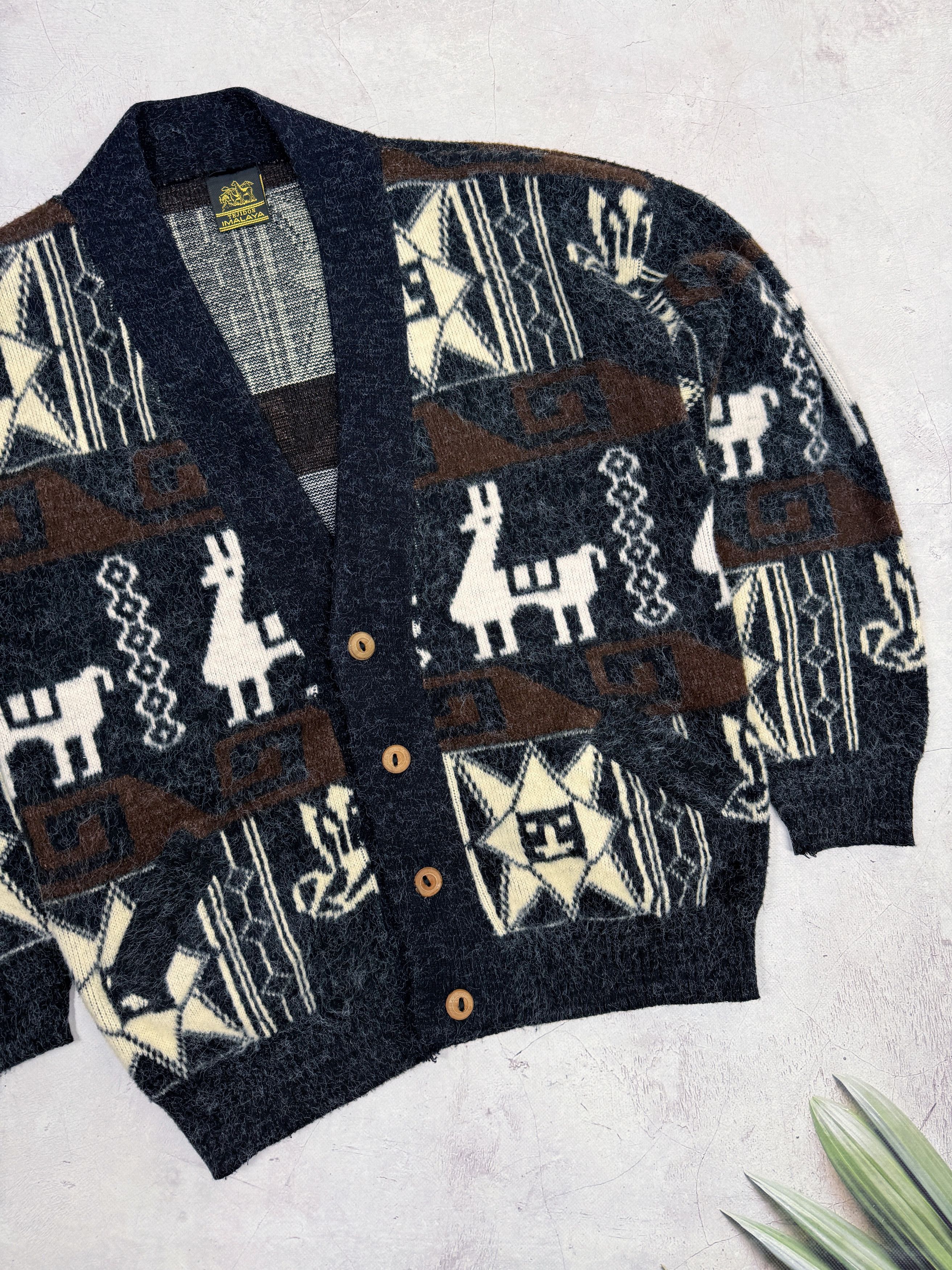 Vintage Vintage Tejidos Imalaya Mohair Cardigan Lama Aztec Wool Size US M / EU 48-50 / 2 - 3 Thumbnail
