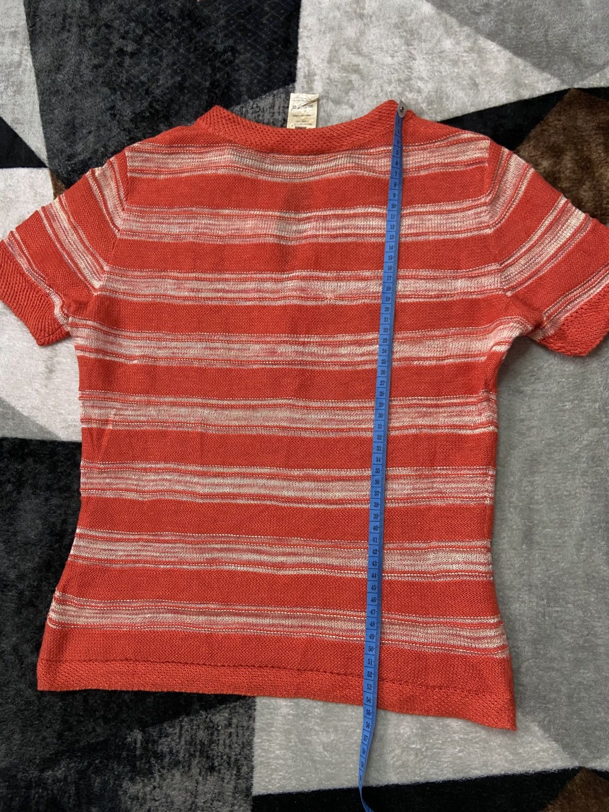 Celine Rare Vintage Celine Orange V Neck Stripe Knitwear Size M / US 6-8 / IT 42-44 - 9 Thumbnail