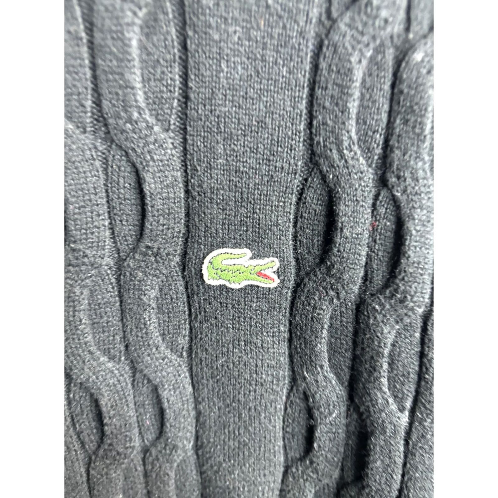 Lacoste Lacoste Sweater Mens 3XL Gray 1/4 Zip Mock Neck Cable Knit Pullover Logo Size US XXL / EU 58 / 5 - 3 Thumbnail