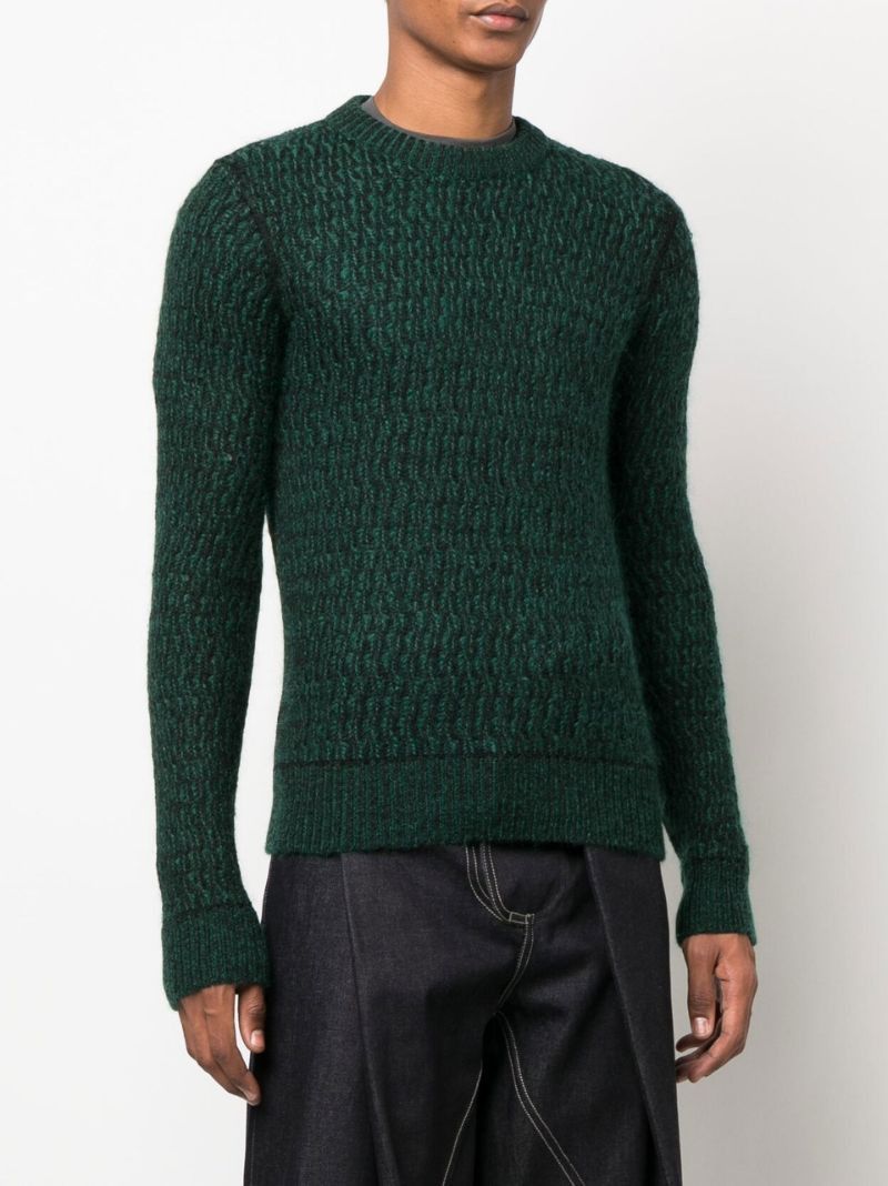 o1loc1c0324 720826 Wool Mohair Lace Effect Jumper in Green