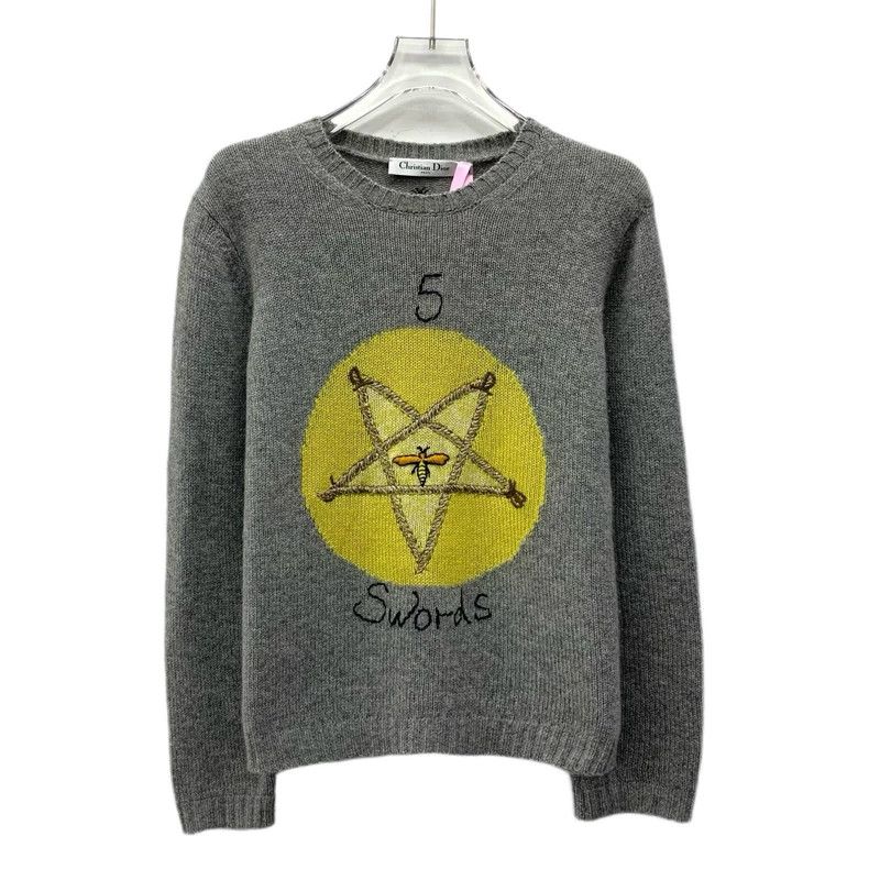 Dior Dior Gray five-pointed star bee embroidered cashmere round- Size XS / US 0-2 / IT 36-38 - 1 Thumbnail