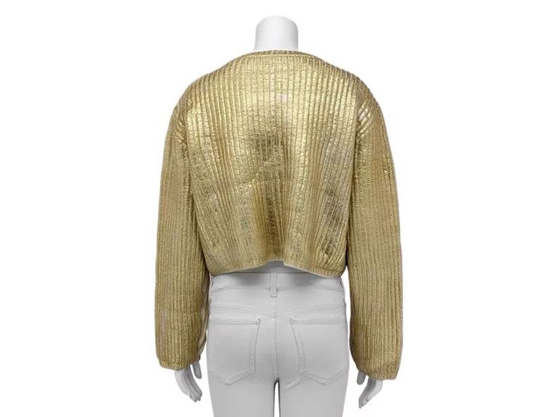 Valentino Valentino Gold wool-blend knitted top Size L / US 10 / IT 46 - 2 Thumbnail