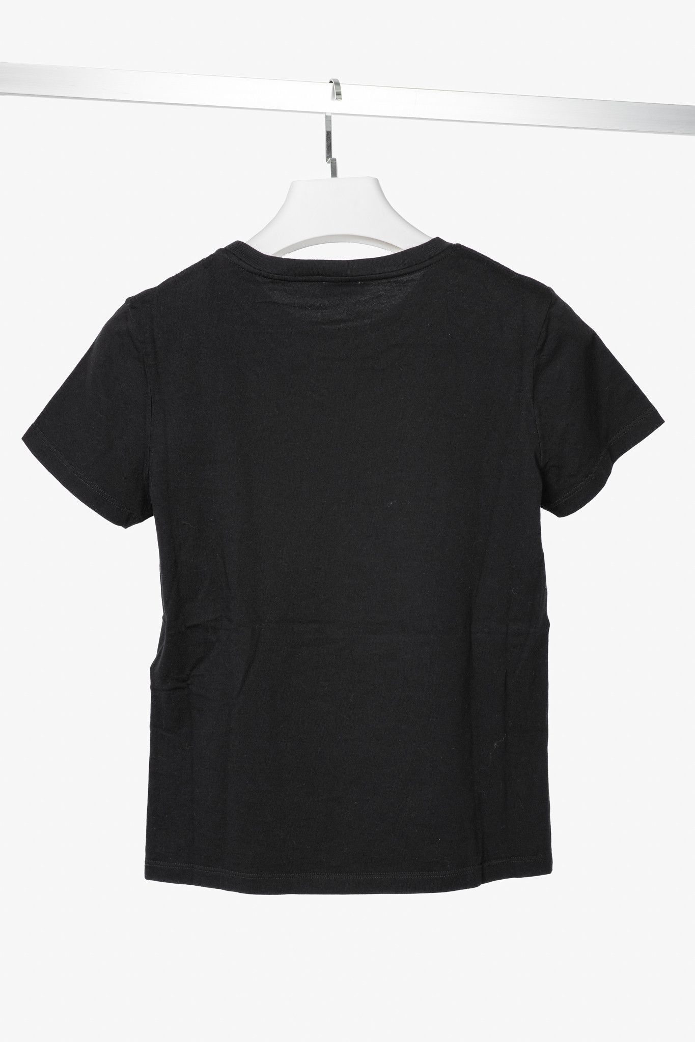 Saint Laurent Paris Saint Laurent Black Cotton-Jersey Short-Sleeve T-Shirt Size S / US 4 / IT 40 - 2 Thumbnail