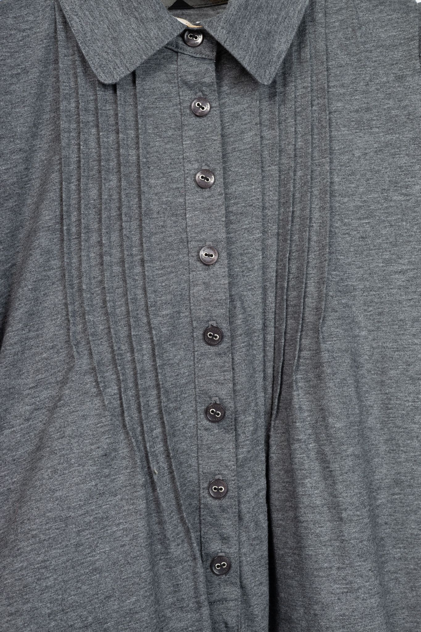 Burberry Burberry Blue Label Grey-Jersey Pintuck Flare-Hem Polo Dress Size S / US 4 / IT 40 - 8 Thumbnail