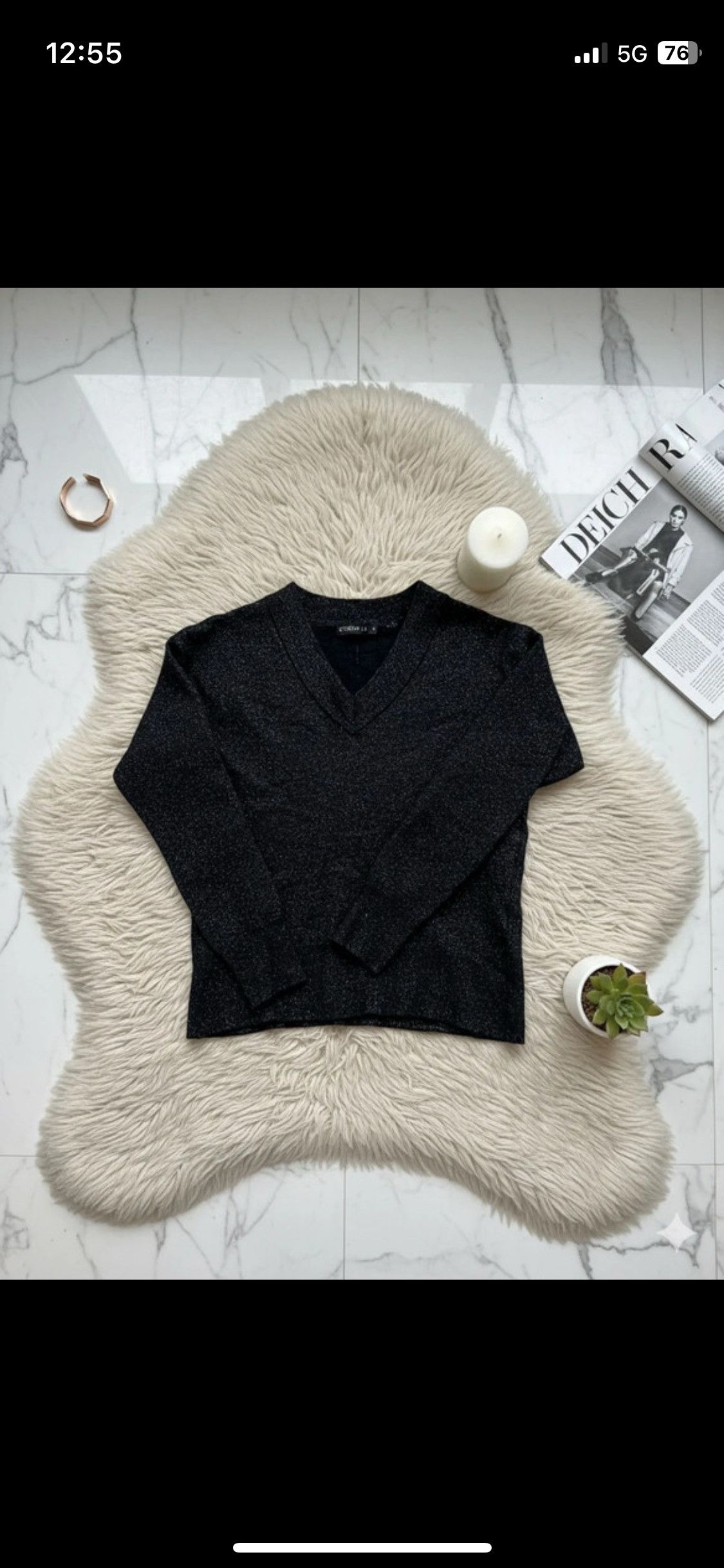Other Black Wool Lurex Sweater S – Sparkly Holiday Knit Size S / US 4 / IT 40 - 1 Thumbnail