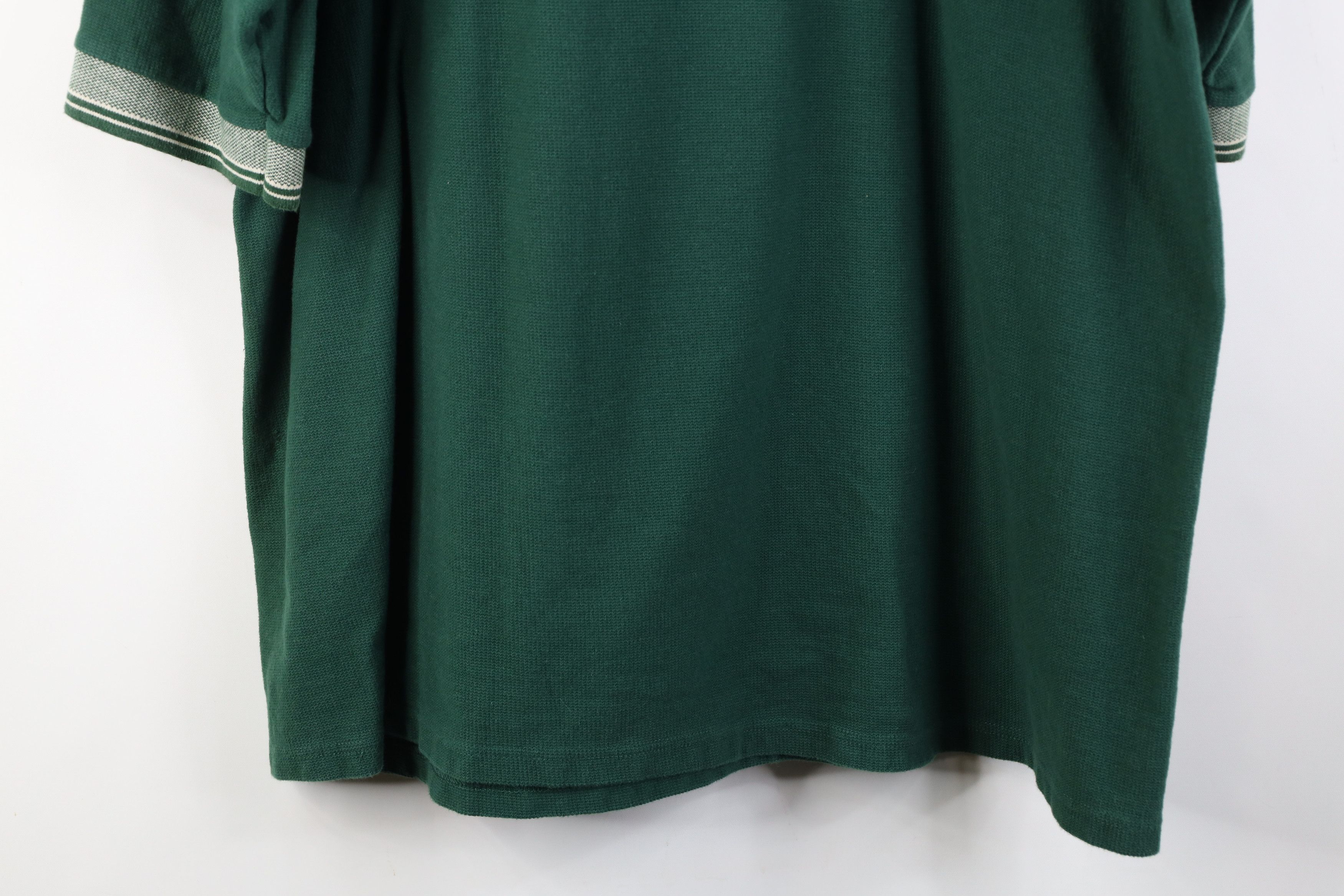 Vintage Vintage 90s Streetwear Heavy Thermal Knit Golf Polo Green Size US XXL / EU 58 / 5 - 14 Thumbnail