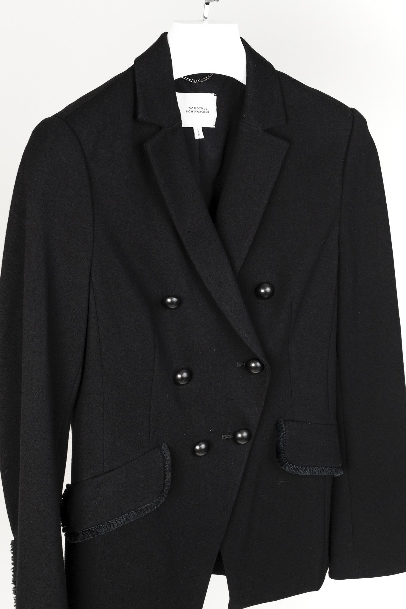 DOROTHEE SCHUMACHER Dorothee Schumacher Fringe-Trim Double-Breasted Blazer Size S / US 4 / IT 40 - 3 Thumbnail
