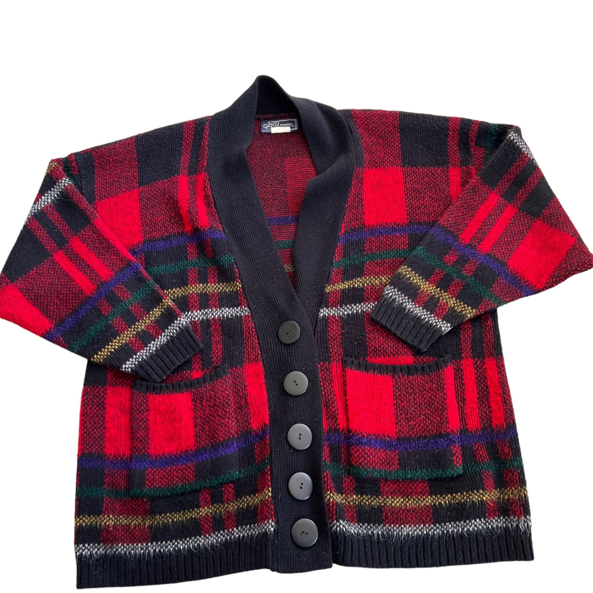 Vintage Vintage JJ Browne Plaid Sweater Cardigan L Size L / US 10 / IT 46 - 7 Thumbnail