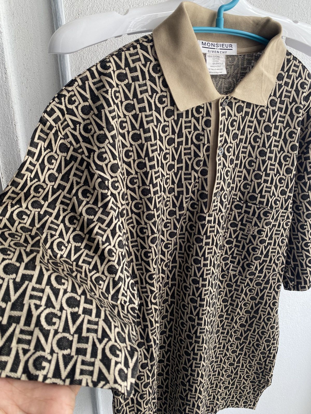 Givenchy Vintage Givenchy Full Print Polo Tshirt Size US M / EU 48-50 / 2 - 3 Thumbnail