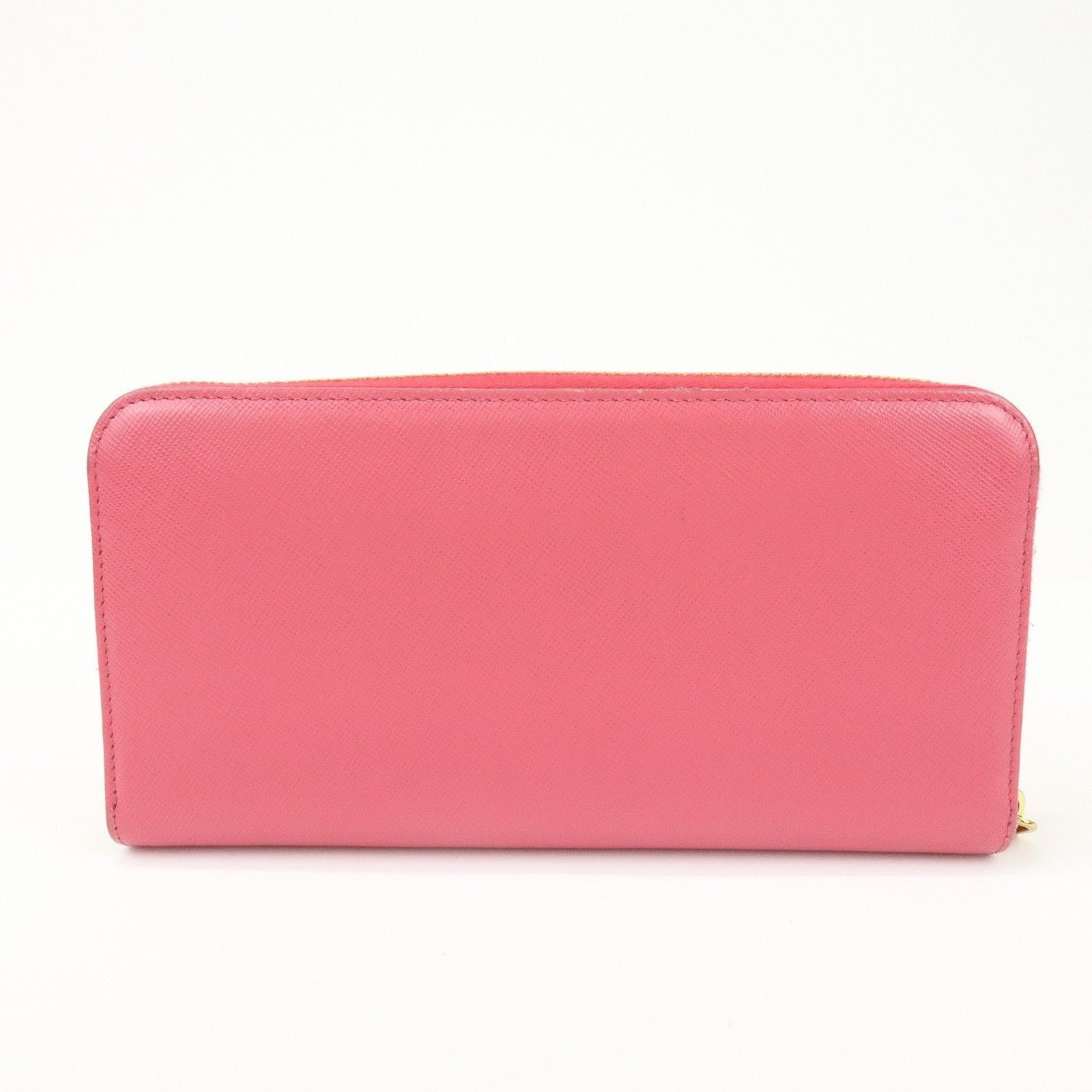Prada Prada Saffiano Bow Zip Around Wallet Pink Size ONE SIZE - 2 Thumbnail