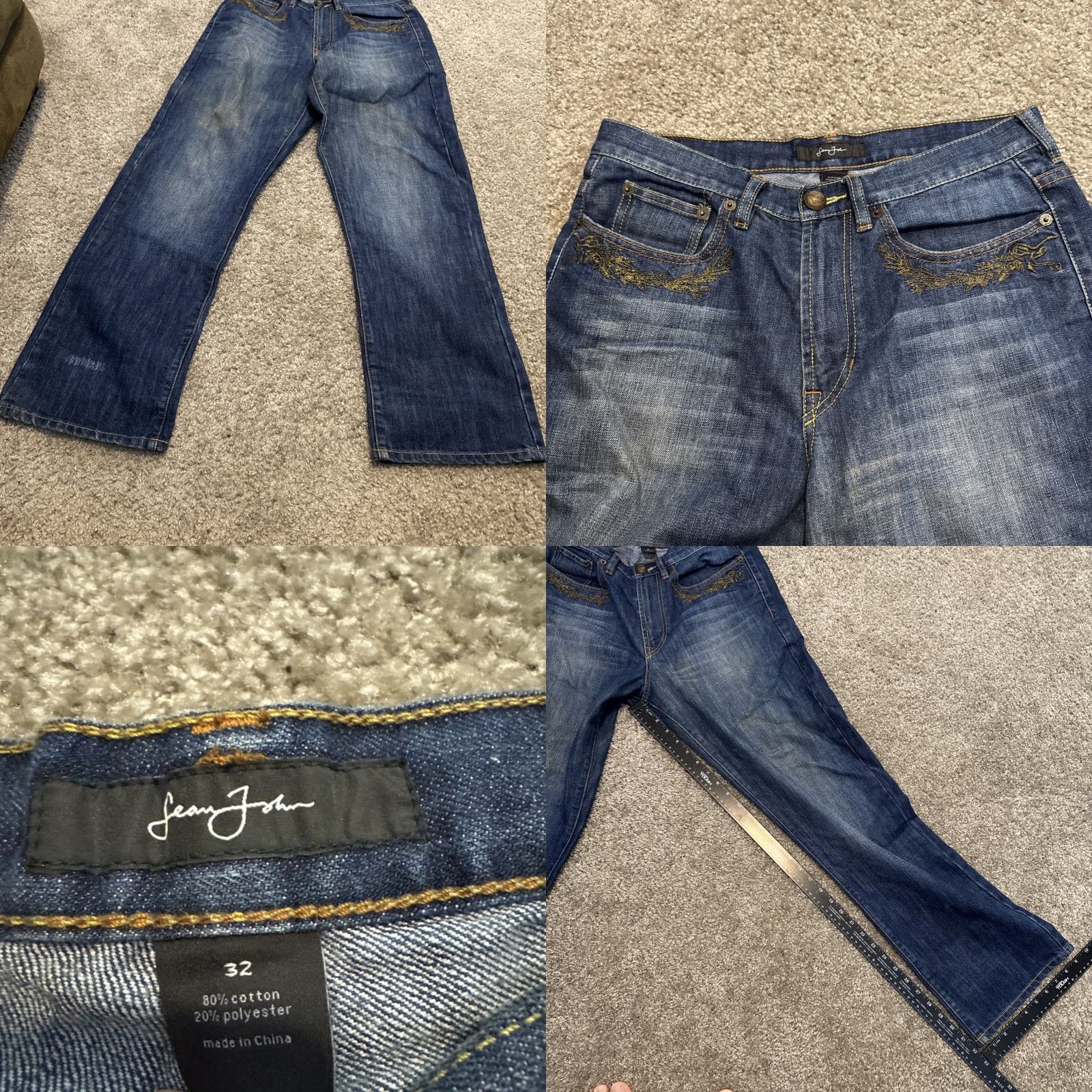Sean John VINTAGE Sean John Jeans Dark Wash Denim 34x32 Grunge Straight Men Blue 90s Vintage Y2K Size US 34 / EU 50 - 9 Thumbnail