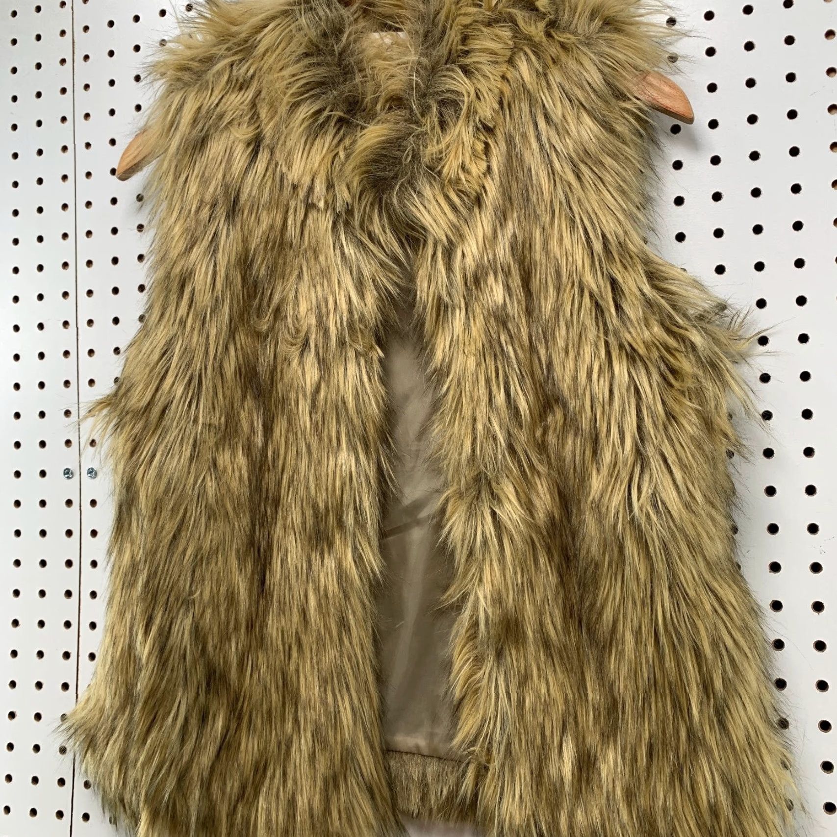 Vintage Ci Sono Vest Women M Brown Faux Fur Boho Glam Rockstar Festival Layering Shaggy Size M / US 6-8 / IT 42-44 - 3 Thumbnail