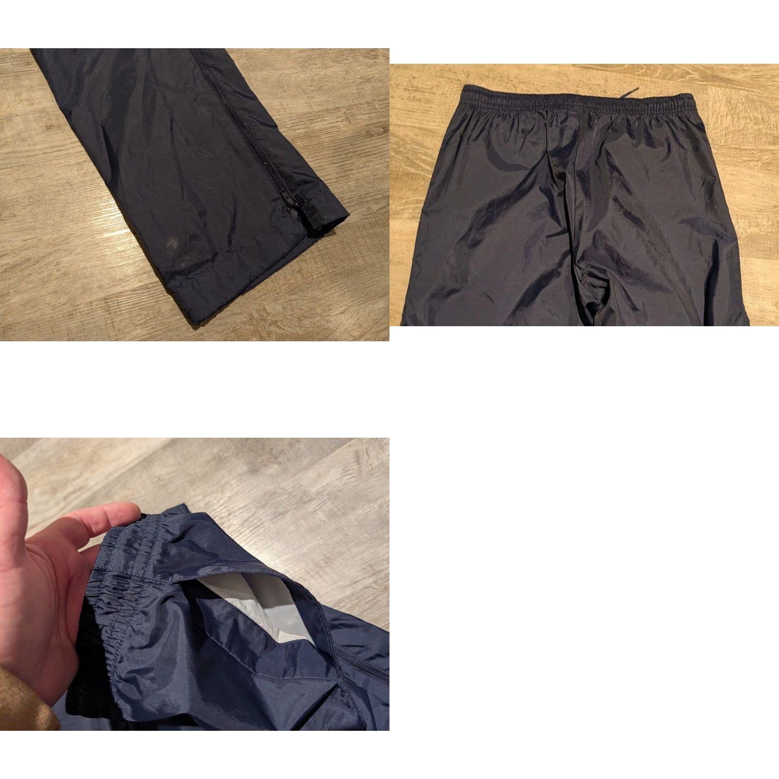 Asics VINTAGE ASICS Track Pants Windbreaker Navy 80s 90s Packable Zip Leg S Mens Size US 29 - 11 Thumbnail