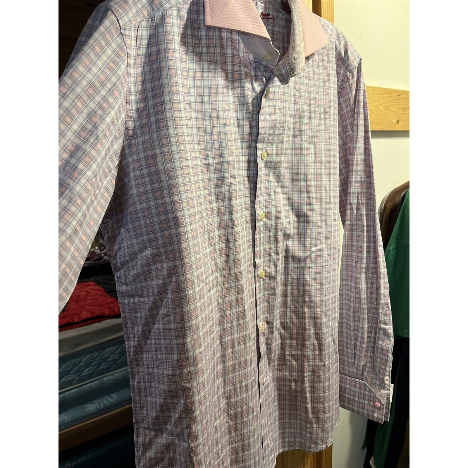 Robert Graham Robert Graham Men’s M 15.5 39 Pink Check Button Cotton Shirt Size US M / EU 48-50 / 2 - 5 Thumbnail