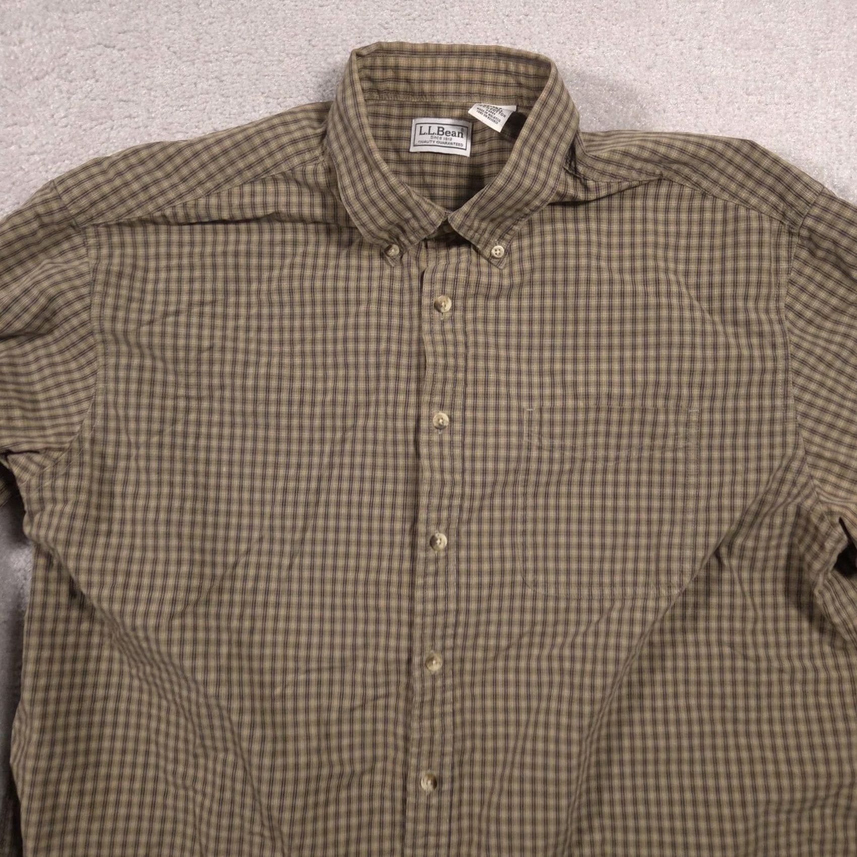 Vintage L.L. Bean Shirt Mens XLT Brown Check Long Sleeve Button-Front Casual Outdoor Shirt Size US XL / EU 56 / 4 - 3 Thumbnail
