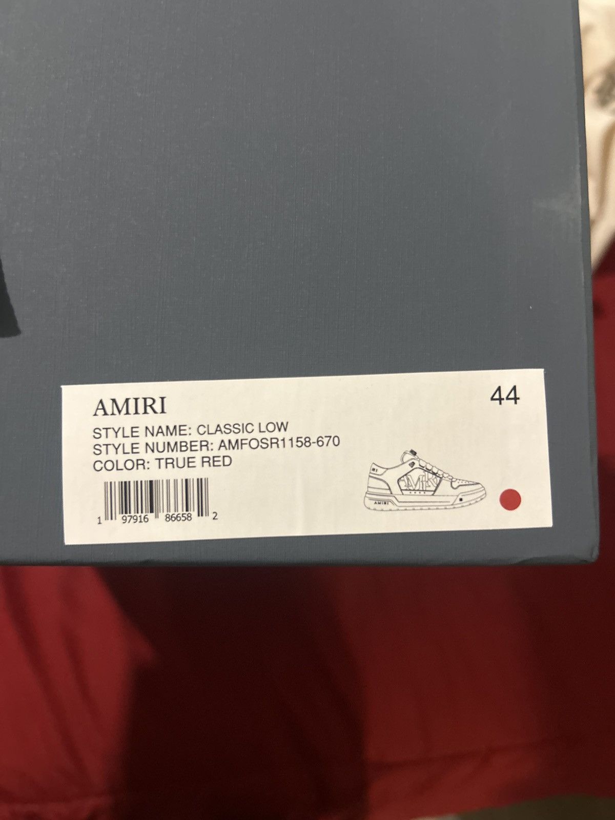 Amiri Amiri Classic Low True Red Size US 11 / EU 44 - 3 Thumbnail