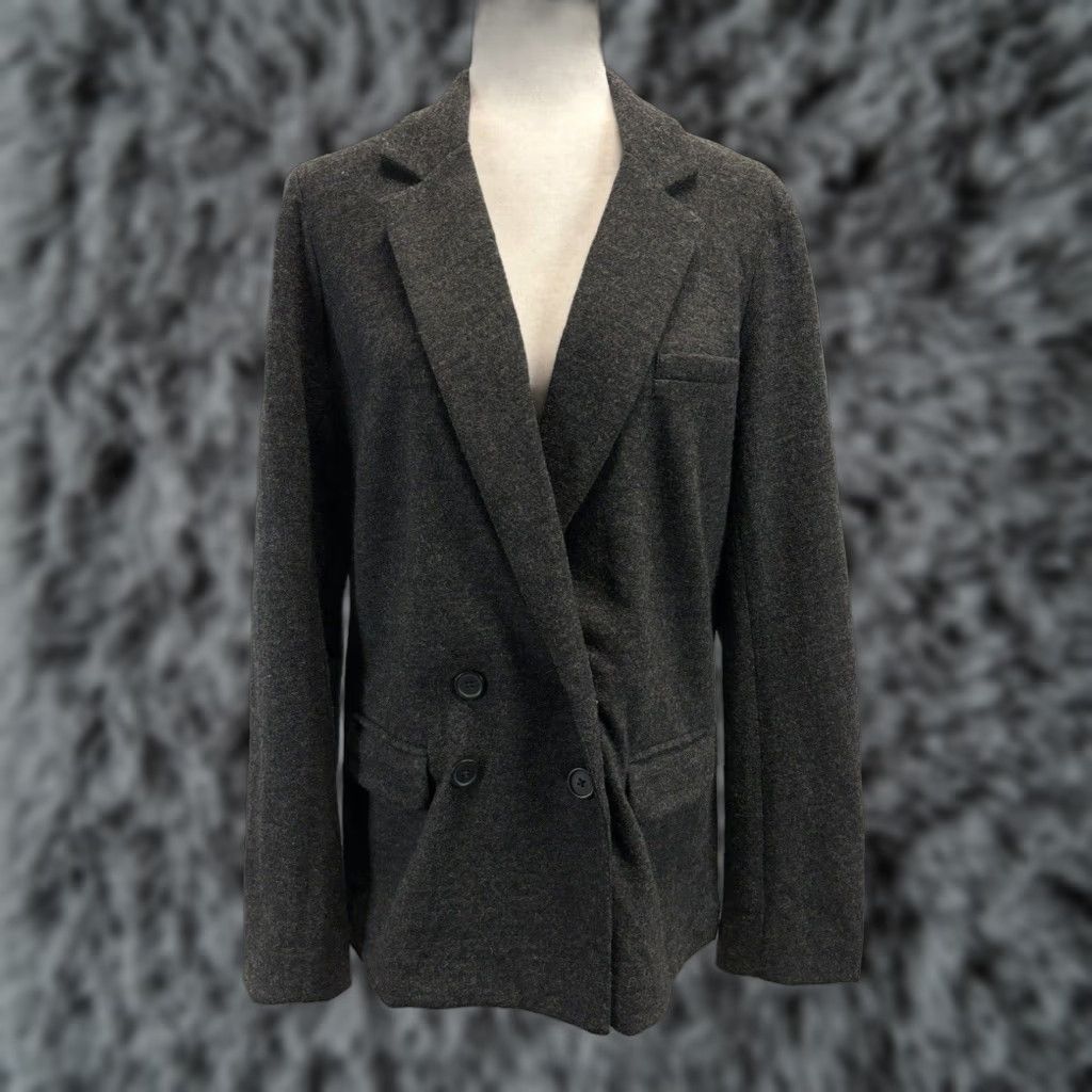 J.Crew J. Crew Charcoal Knit Blazer Jacket Size 10 Women's Double Breast Wool Size L / US 10 / IT 46 - 1 Thumbnail