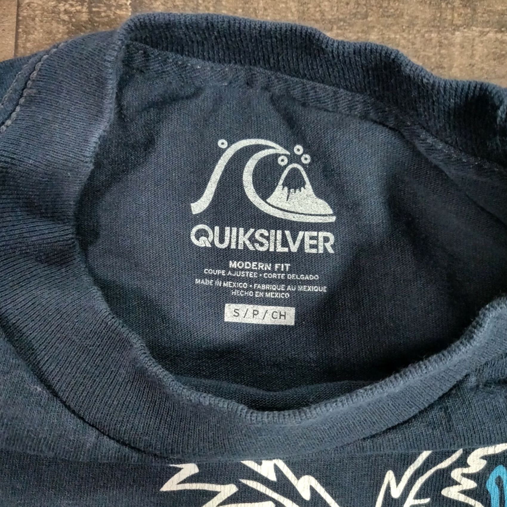 Quiksilver Quiksilver T-Shirt Mens S Small Blue Heritage Frozen Paradise Modern Fit Casual Crew Neck Short Sleeve Cotton Solid Logo Print Size US S / EU 44-46 / 1 - 3 Thumbnail