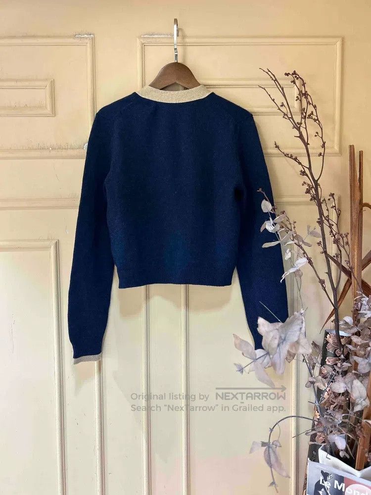 Chanel Chanel Blue and gold buckled v-neck cardigan coat Size XS / US 0-2 / IT 36-38 - 2 Thumbnail