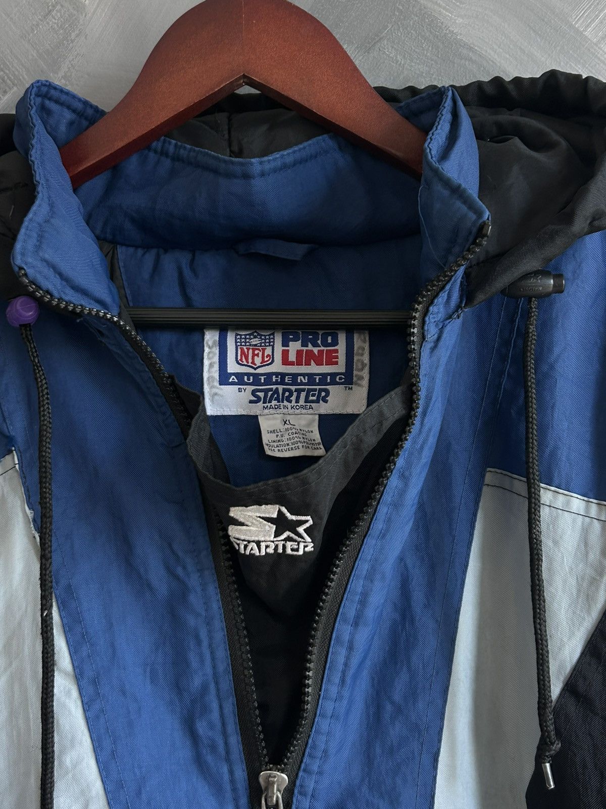 Starter Vintage 90s Cowboys Starter Pro Line Anorak Jacket Size US XL / EU 56 / 4 - 8 Thumbnail