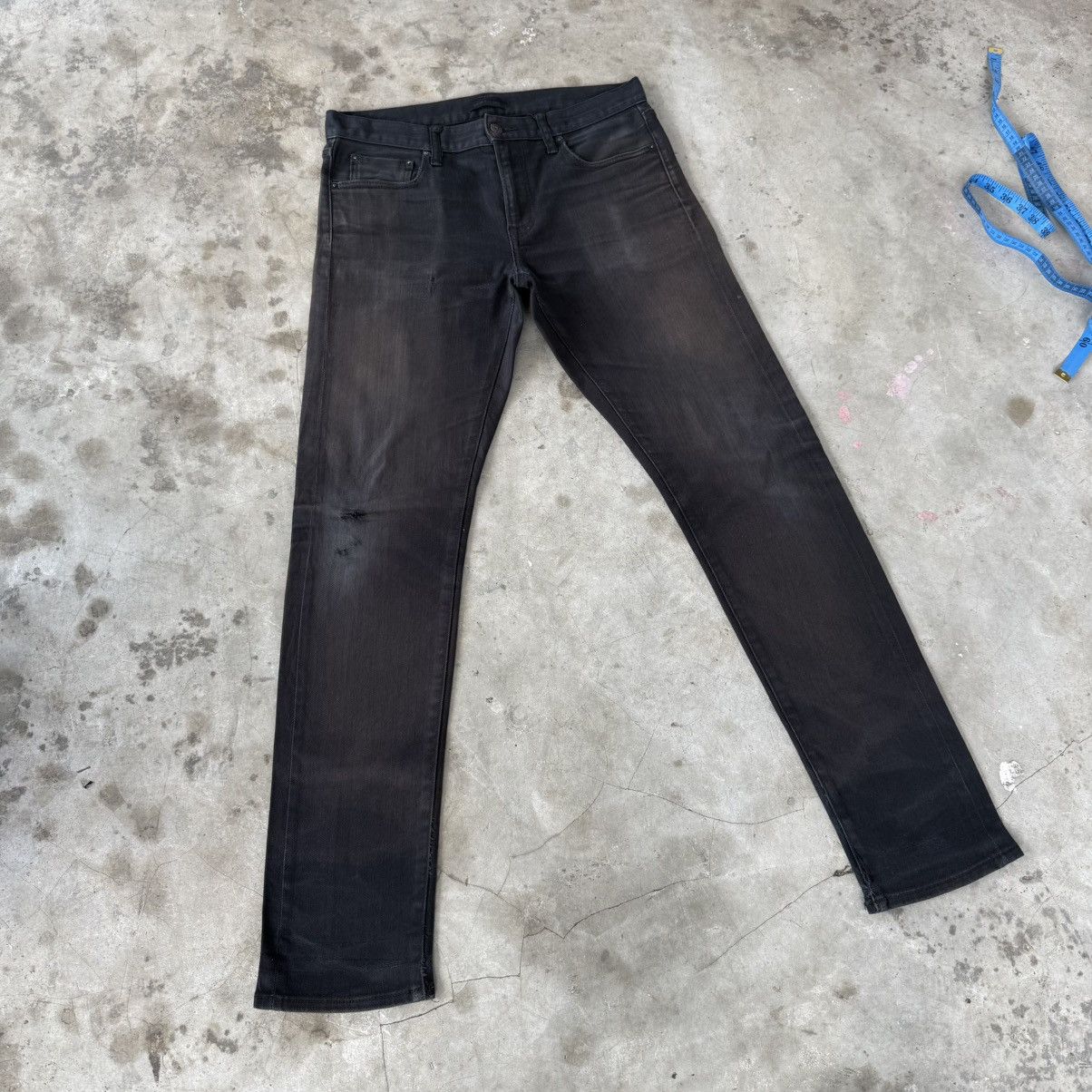 All Blacks W33 Vintage Japanese Brand Selvedge Slim Fit Black Denim Size US 33 - 2 Thumbnail