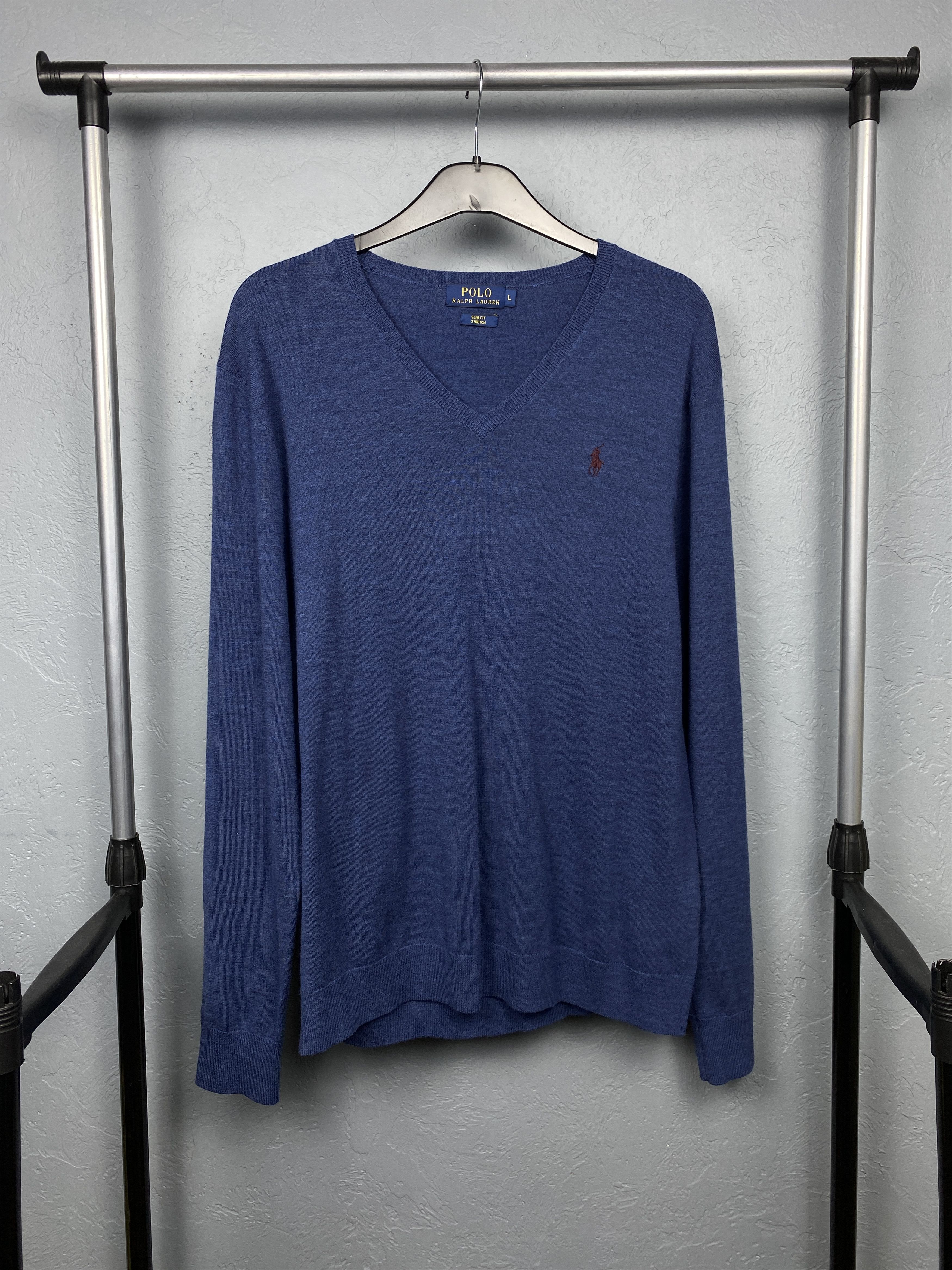 Polo Ralph Lauren Polo Ralph Lauren Vintage V-Neck Mens Wool Sweater Size US L / EU 52-54 / 3 - 1 Thumbnail