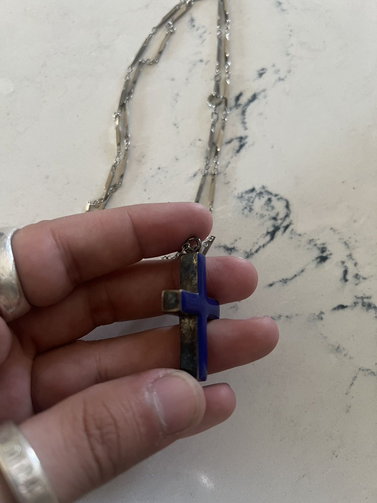 Jun Takahashi × Undercover Undercover 97AW Blue Cloissone Cross Necklace Size ONE SIZE - 4 Thumbnail