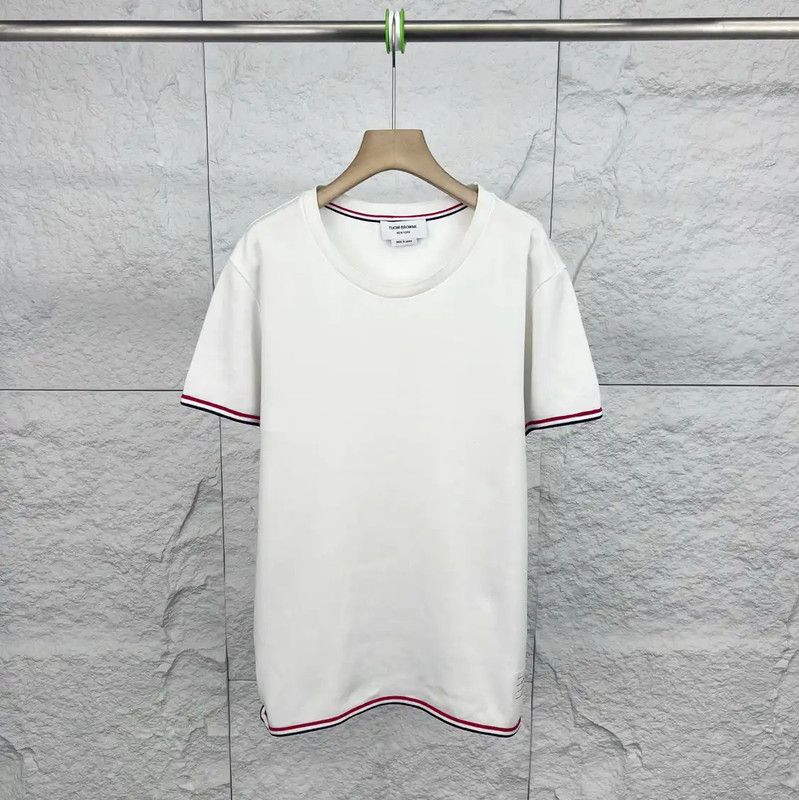 Thom Browne Thom Browne White Cotton Men's T-shirt 0089 Size US M / EU 48-50 / 2 - 1 Thumbnail