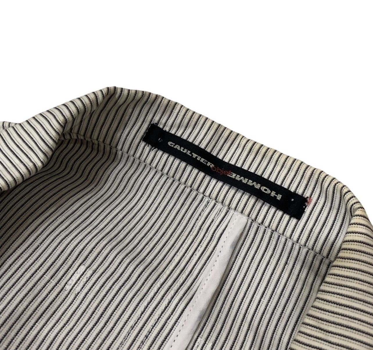 Gaultier Homme Objet 🔥Gaultier Homme Objet Striped Double Pocket Jacket Size US S / EU 44-46 / 1 - 7 Thumbnail