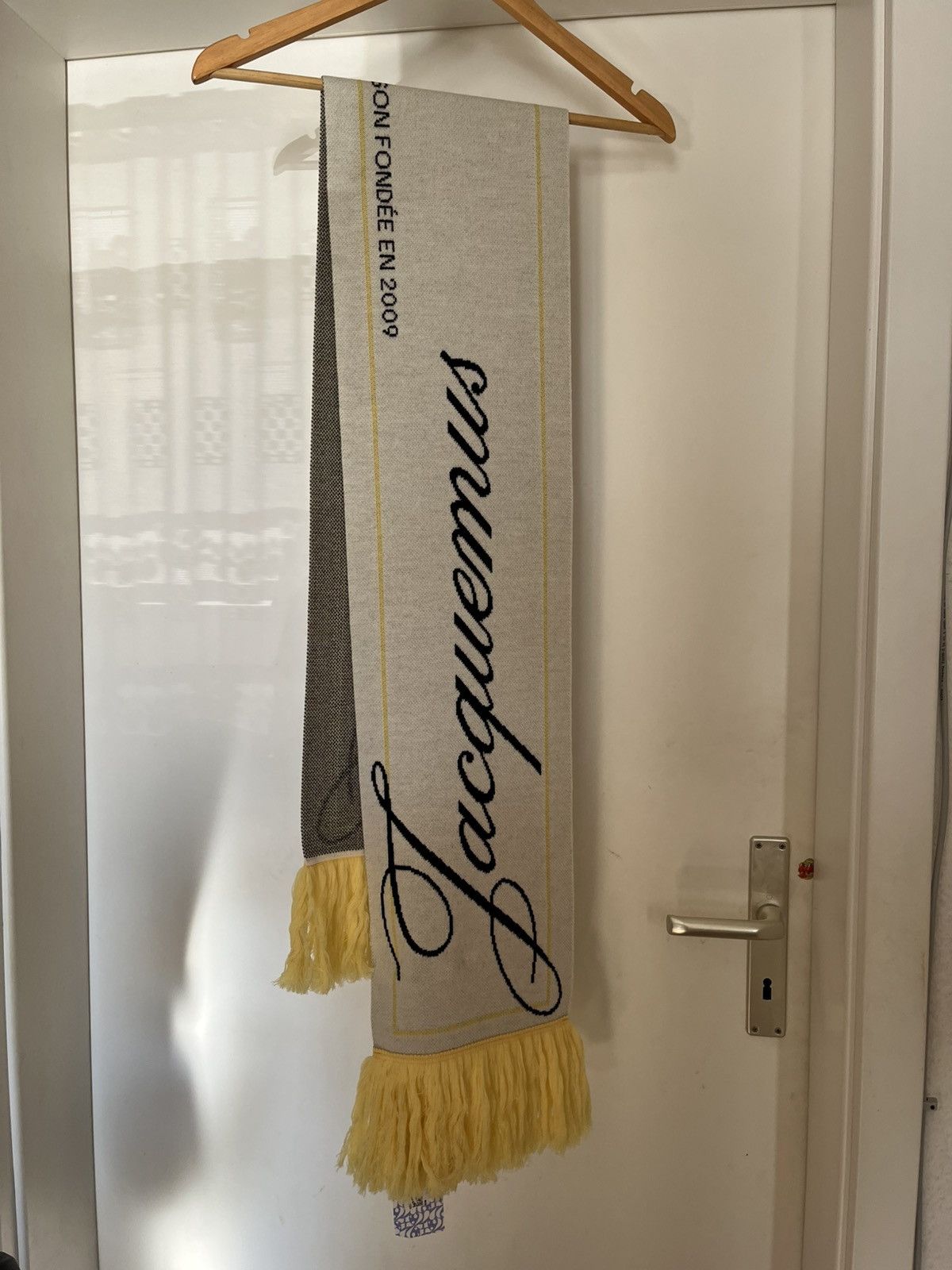 Jacquemus Jacquemus big yellow liga Script font merino wool scarf Size ONE SIZE - 3 Thumbnail