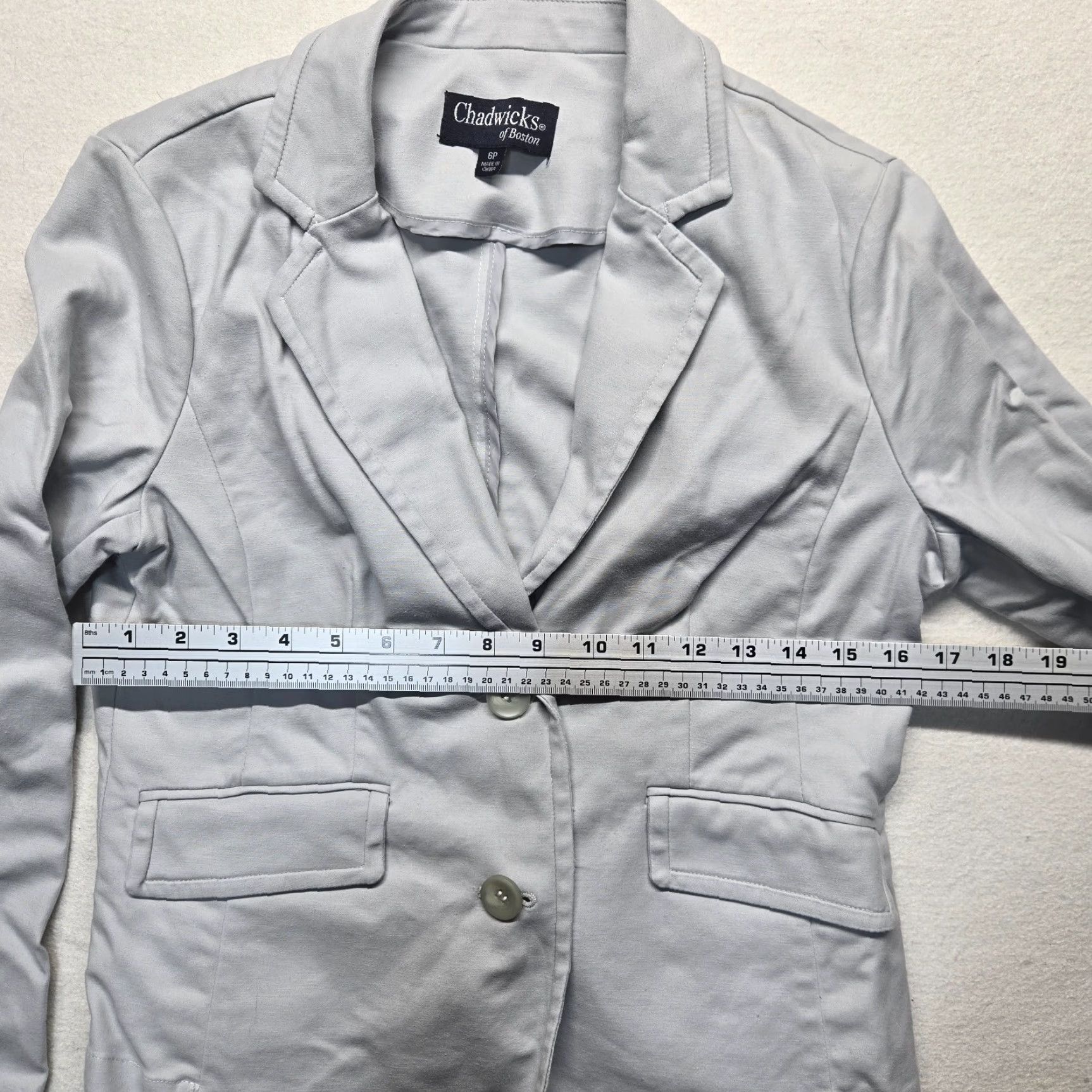 Vintage VINTAGE Chadwick’s Leather Blazer Short Jacket Coat Women 6P Petite Gray 90s Fashion Mens Womens? Size M / US 6-8 / IT 42-44 - 6 Thumbnail