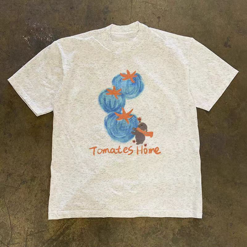 Vintage Grey Washed Vintage Tomato Print T-Shirt Size US M / EU 48-50 / 2 - 1 Thumbnail