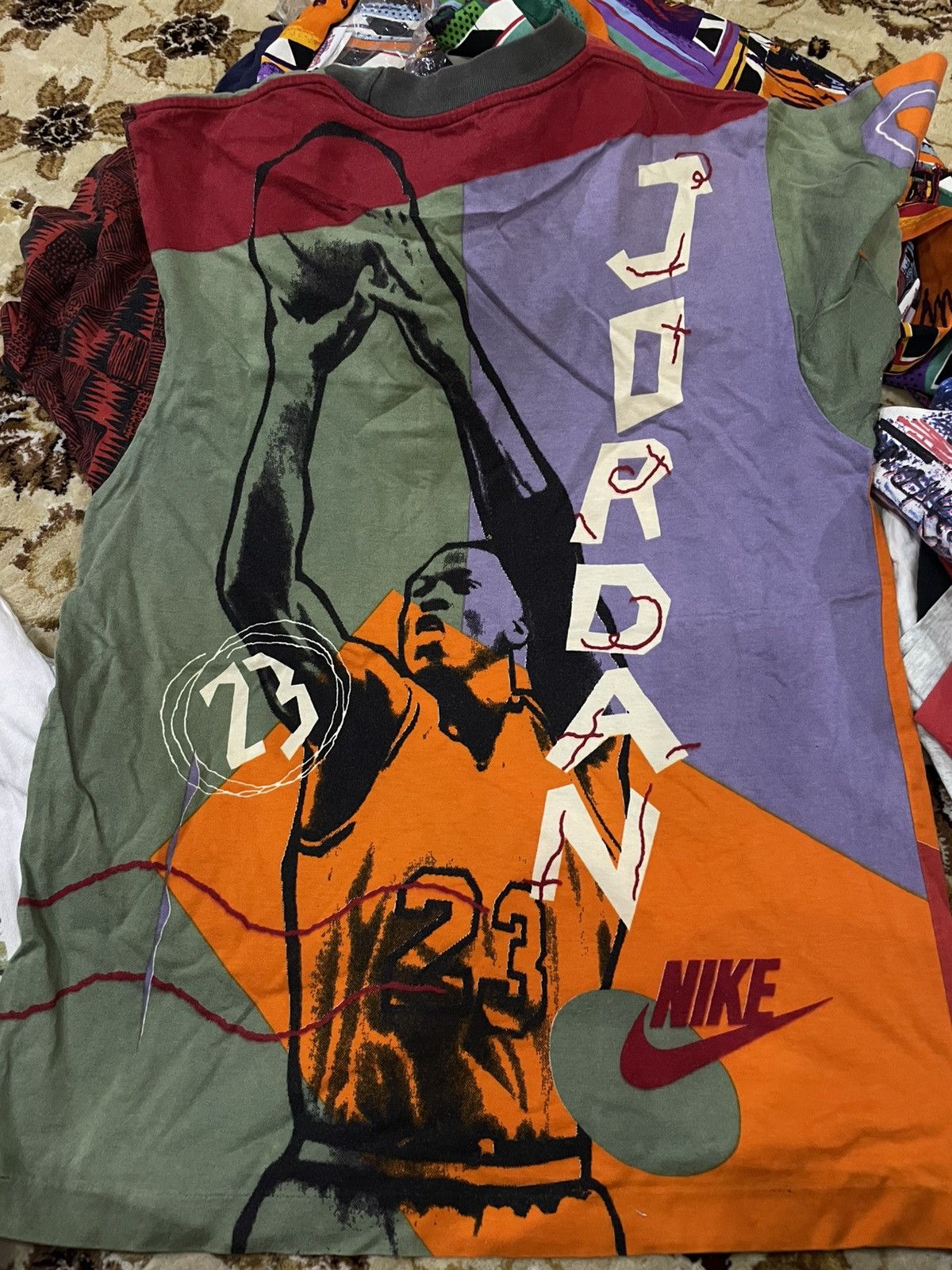 Nike × Vintage Vintage 90s Nike Micheal Jordan Overprint Shirt Size US M / EU 48-50 / 2 - 1 Thumbnail