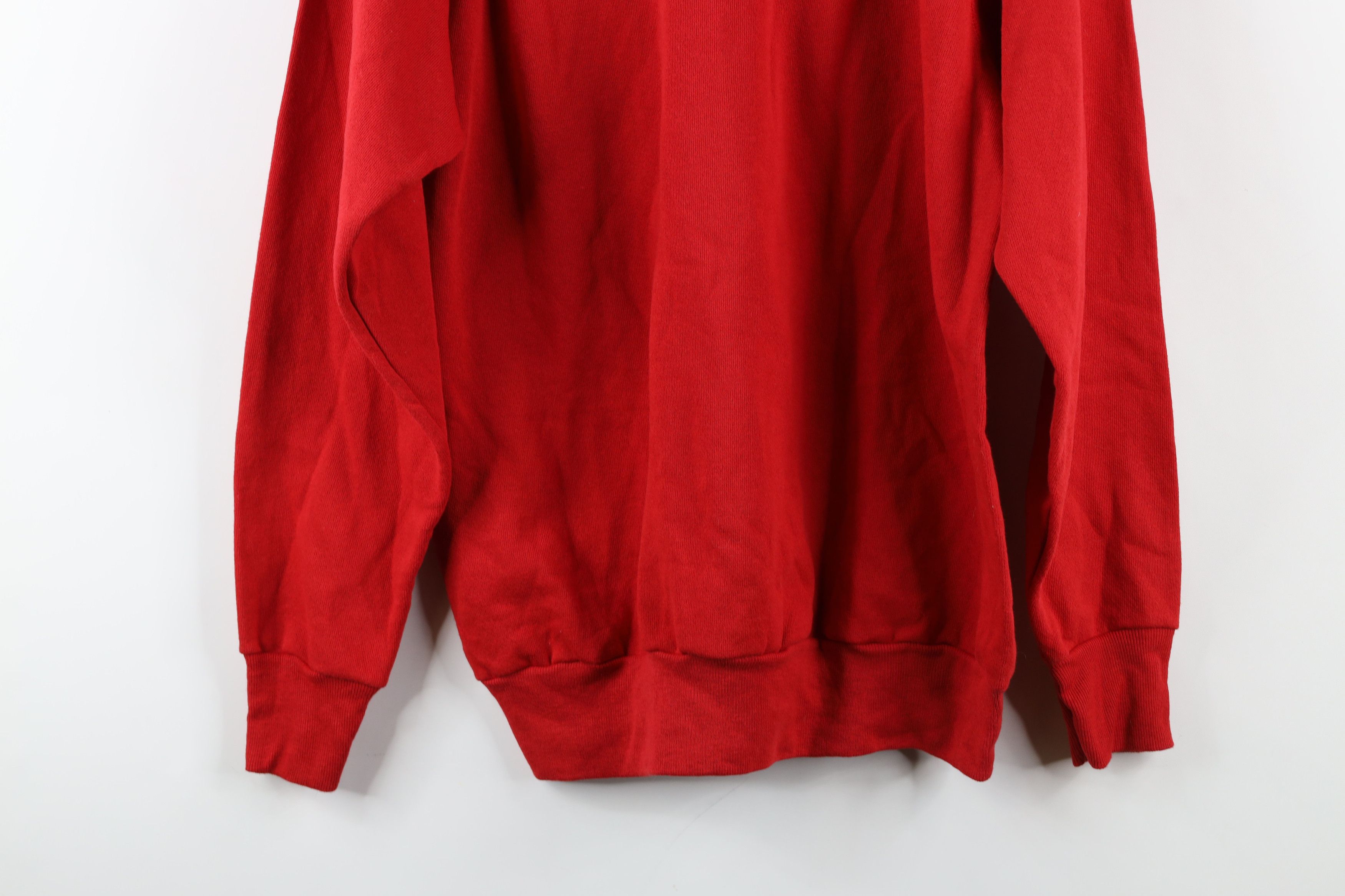 Vintage Vintage 90s Streetwear Blank Crewneck Sweatshirt Red USA Size US L / EU 52-54 / 3 - 11 Thumbnail